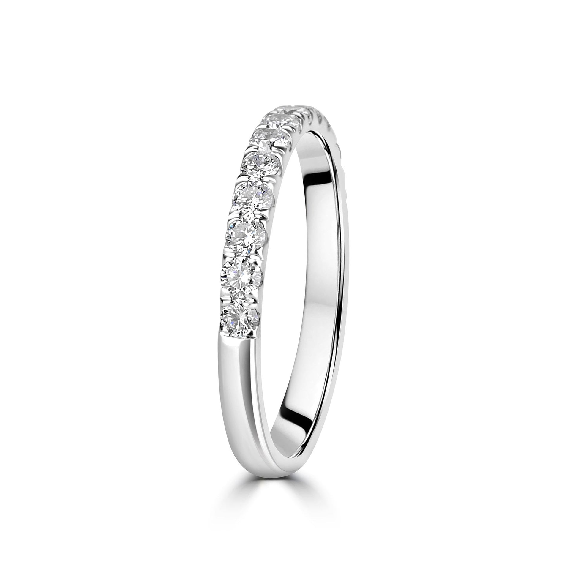 Platinum 2.2mm Wide Round Lab Grown Diamond Band Ring