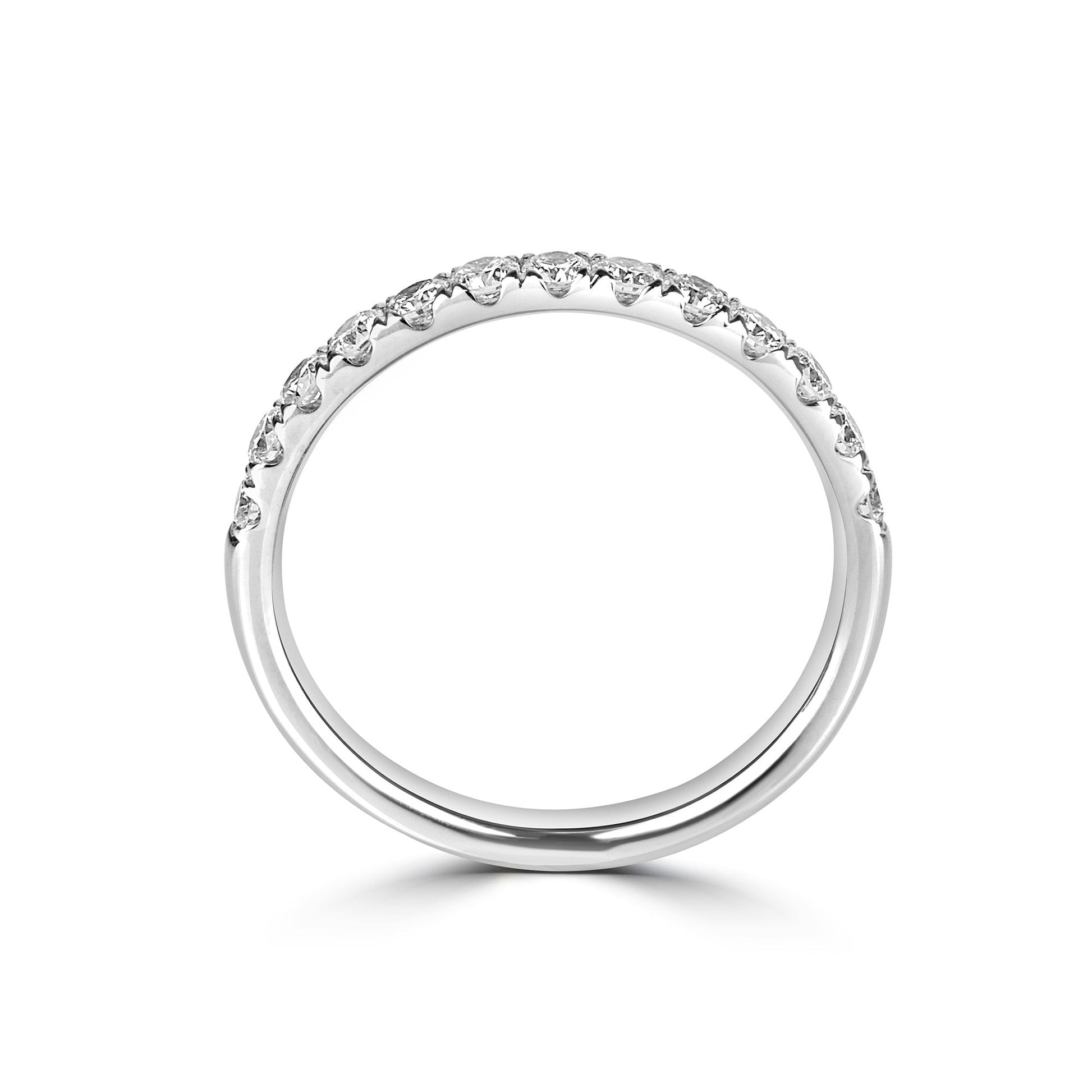 Platinum 2.2mm Wide Round Lab Grown Diamond Band Ring