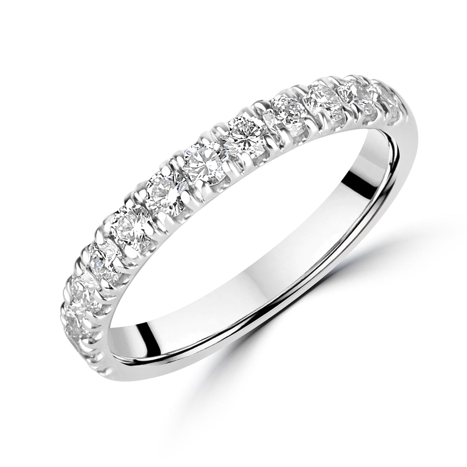 Platinum 2.7mm Wide Round Lab Grown Diamond Band Ring