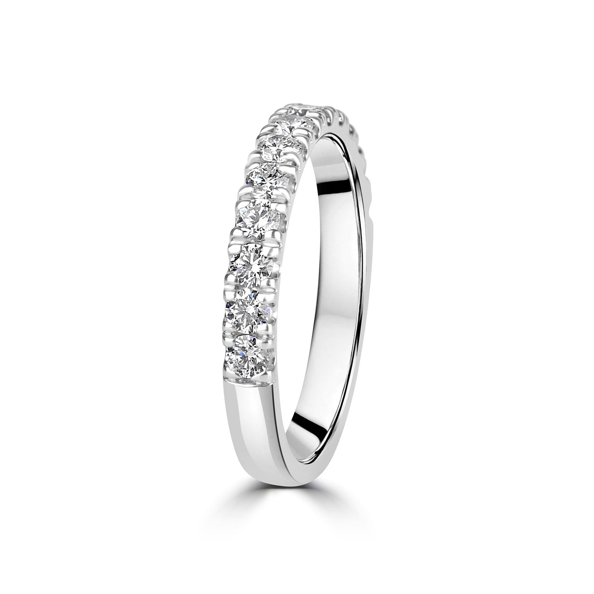 Platinum 2.7mm Wide Round Lab Grown Diamond Band Ring