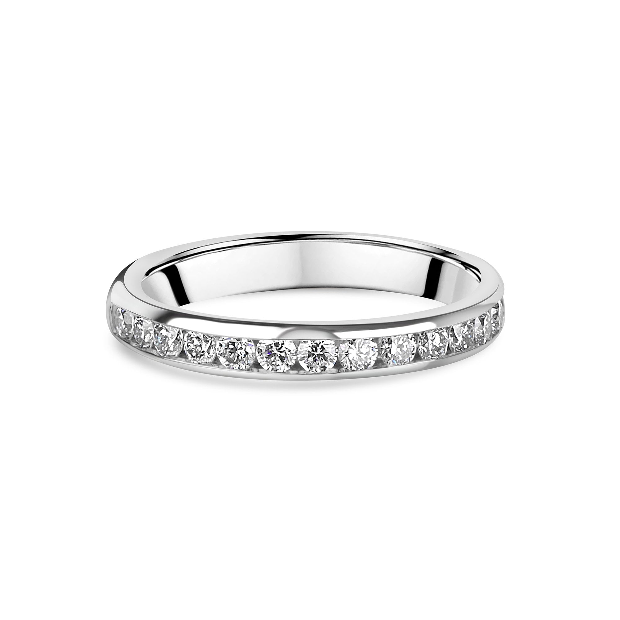 Platinum 3mm Round Lab Grown Diamond Band Ring