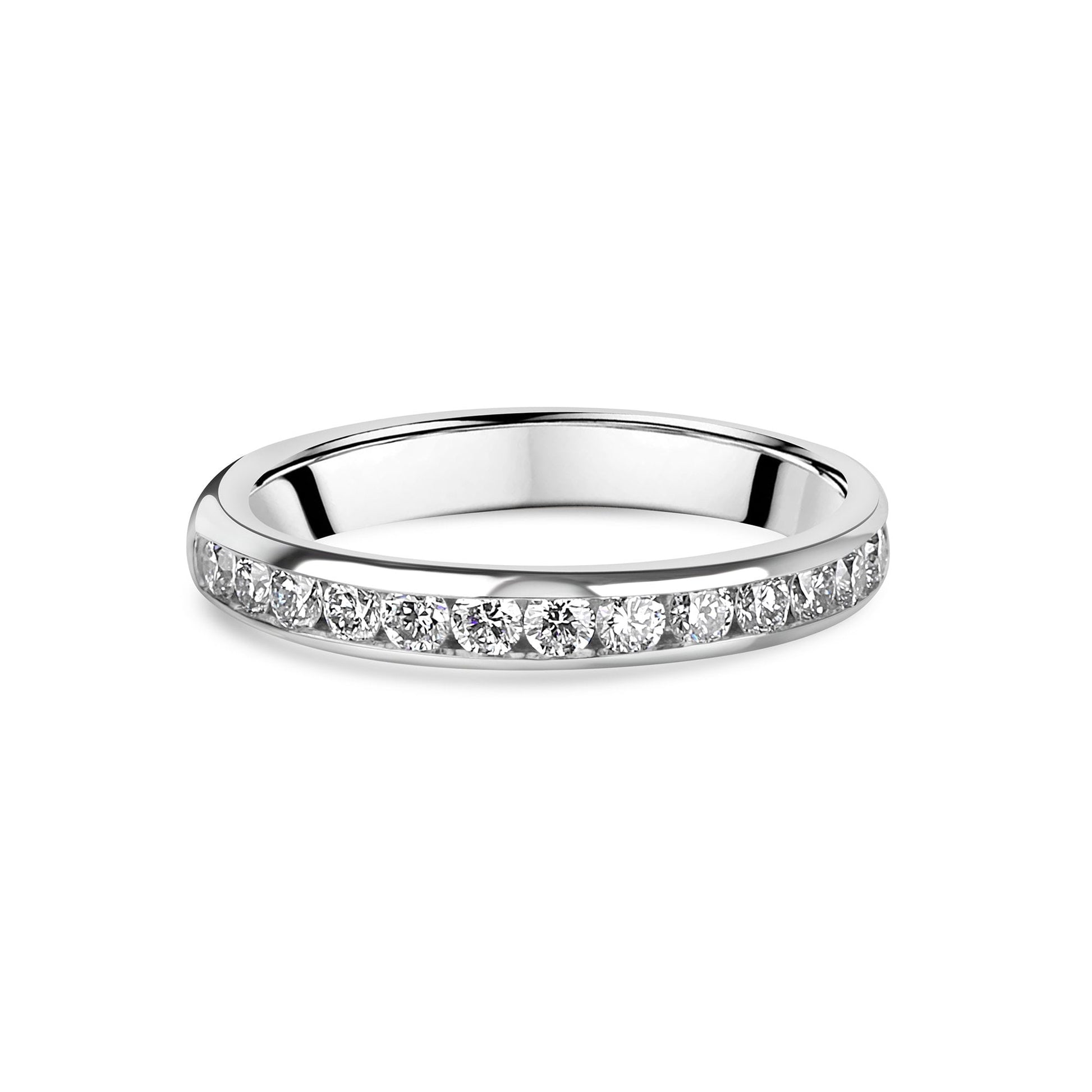 Platinum 3mm Round Lab Grown Diamond Band Ring