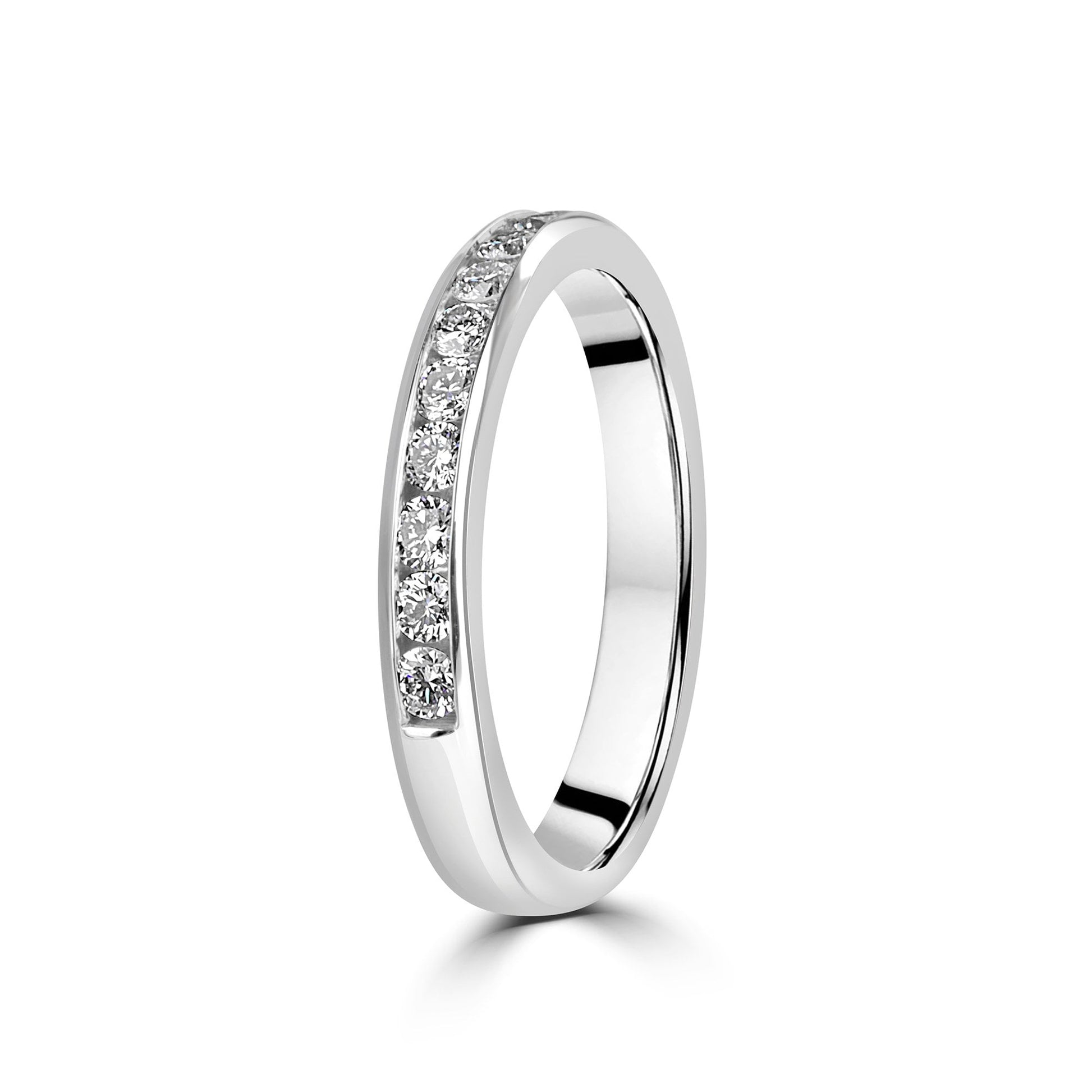 Platinum 3mm Round Lab Grown Diamond Band Ring