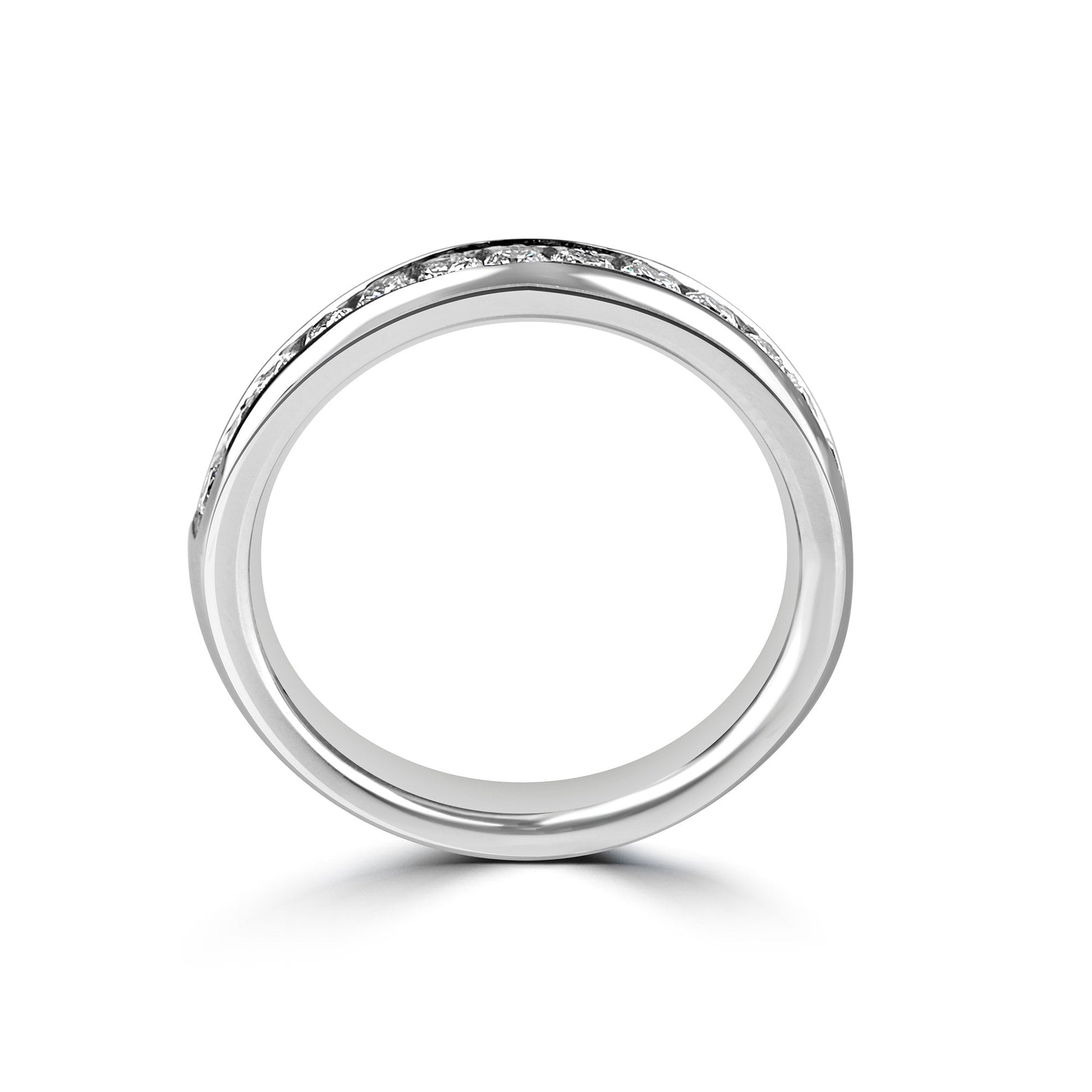 Platinum 3mm Round Lab Grown Diamond Band Ring