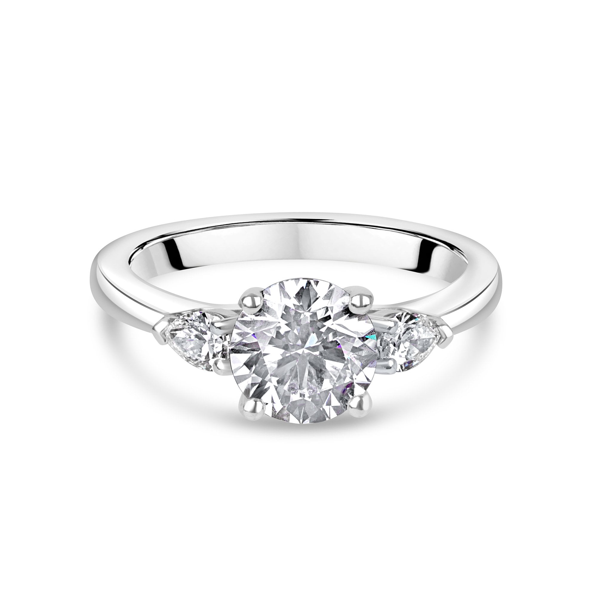 Platinum 1.77ct Three Stone Lab Grown Diamond 'Grace' Engagement Ring