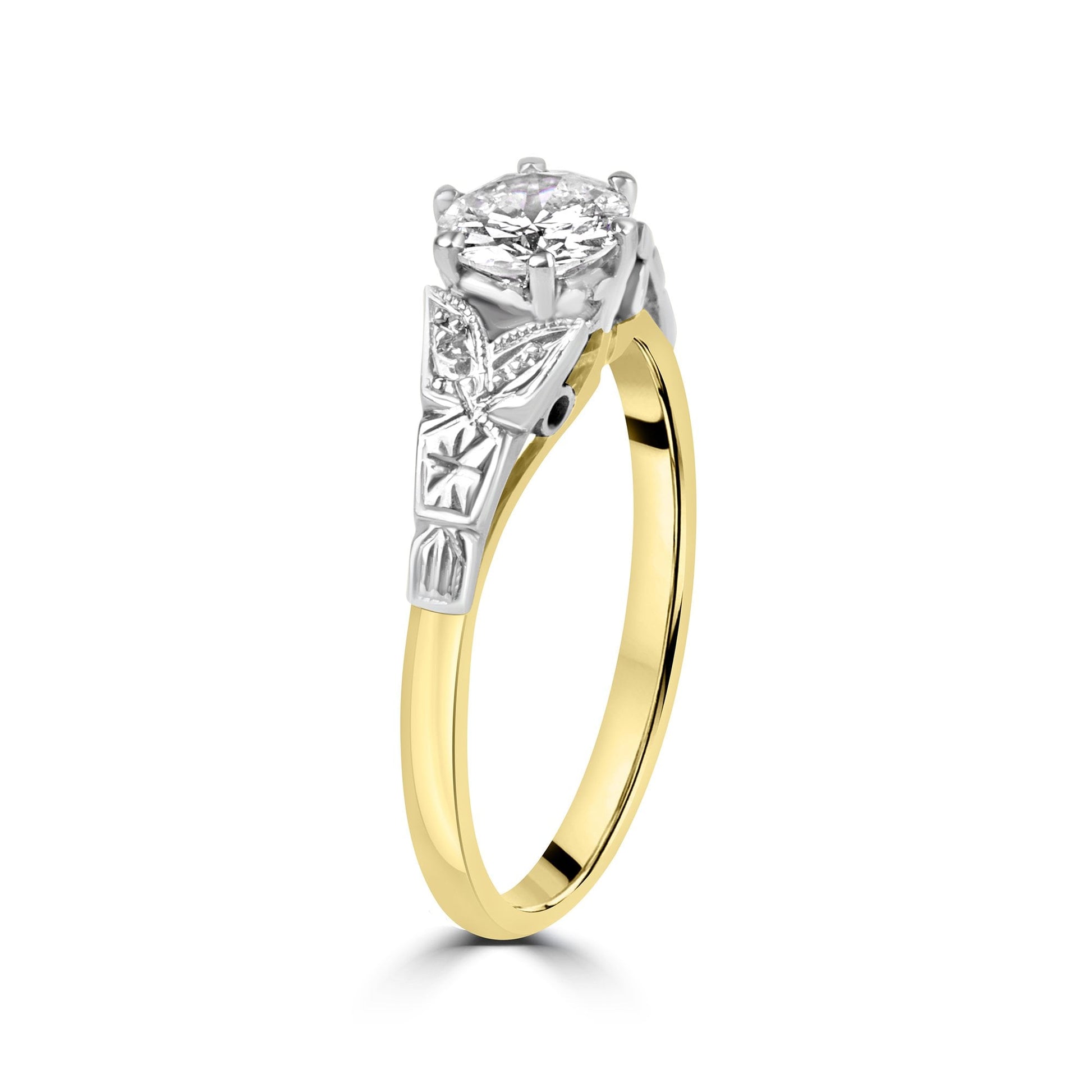 Circa 0.85ct Diamond Ring in 18ct Gold With Platinum Setting Pre-Owned