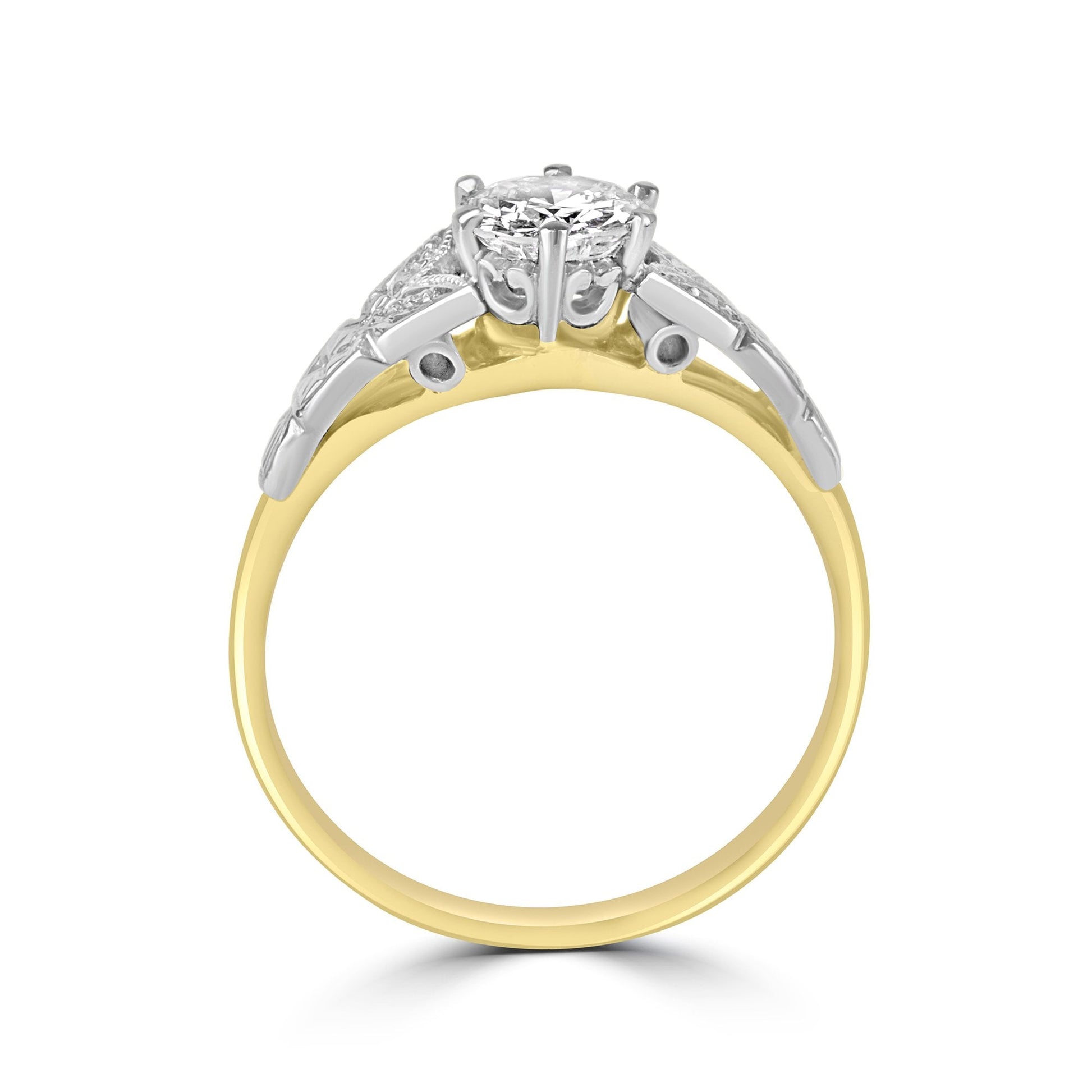 Circa 0.85ct Diamond Ring in 18ct Gold With Platinum Setting Pre-Owned