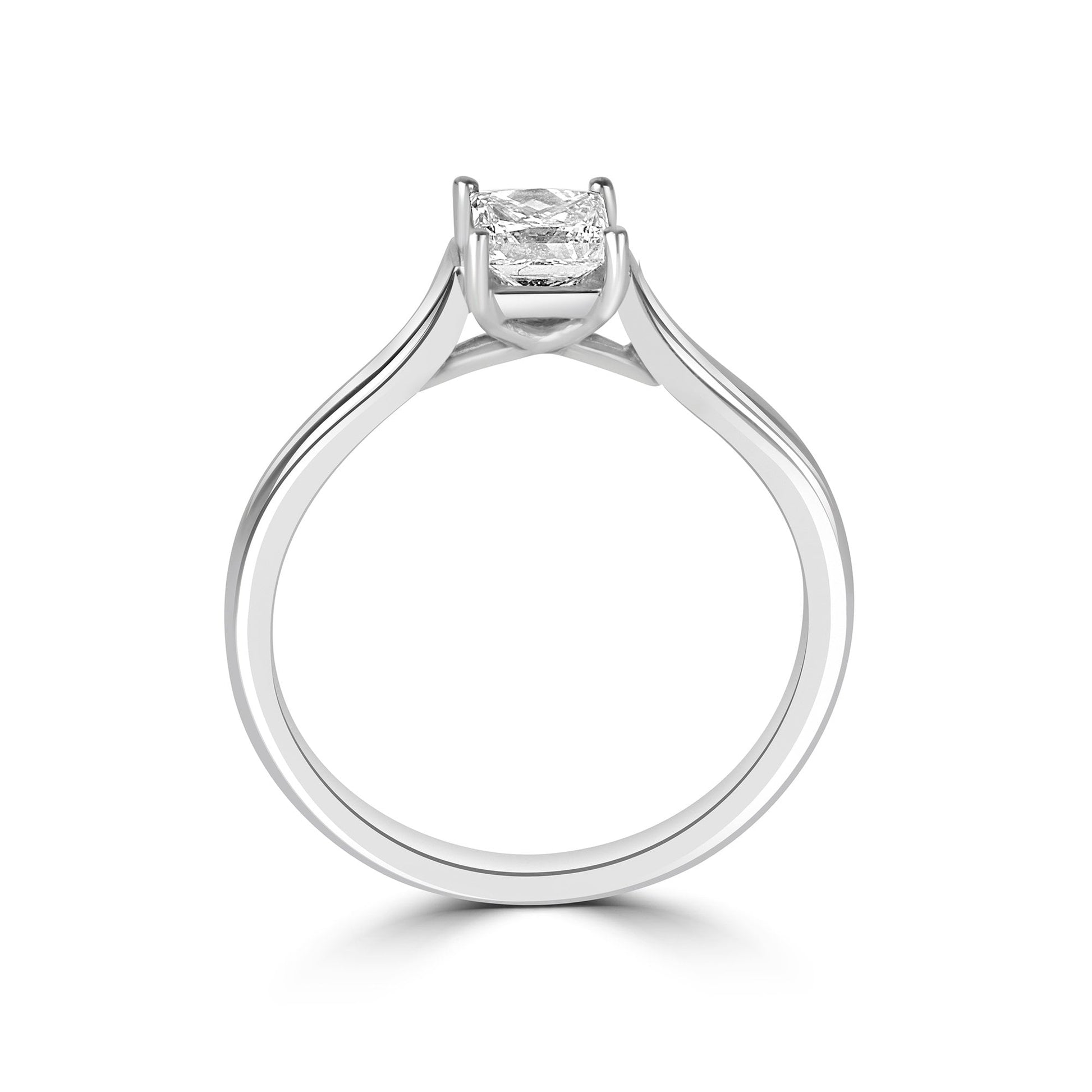 18ct White Gold Pre-owned 0.56ct Princess Cut Diamond Solitaire Pre-Owned Ring