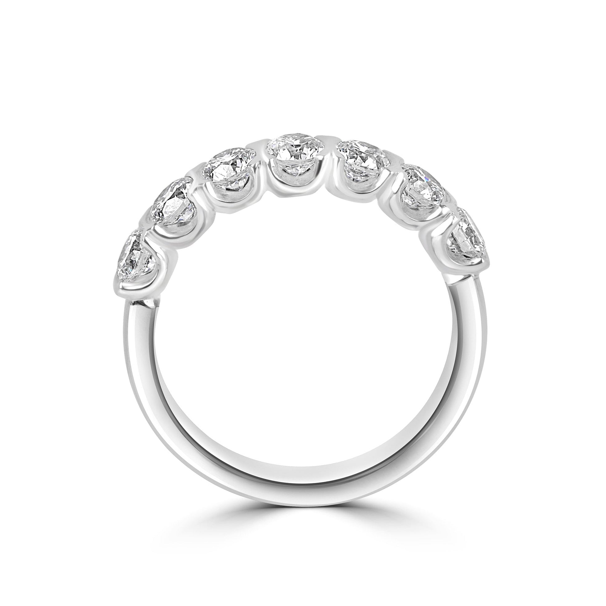 Platinum Round Brilliant Cut Seven Stone Eternity Ring 1.16ct Total