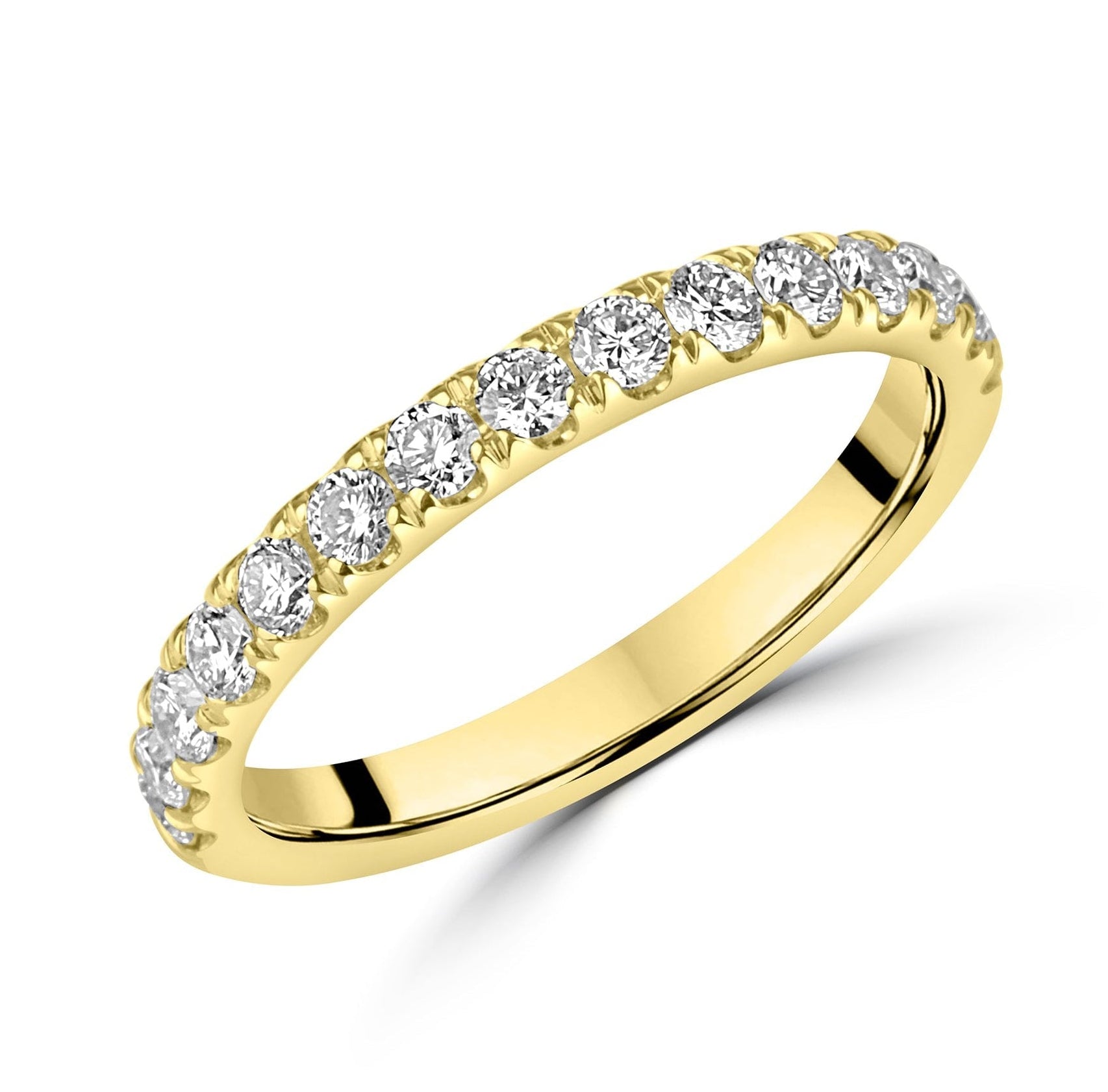 18ct Yellow Gold 2.5mm Wide Natural Diamond Band Ring