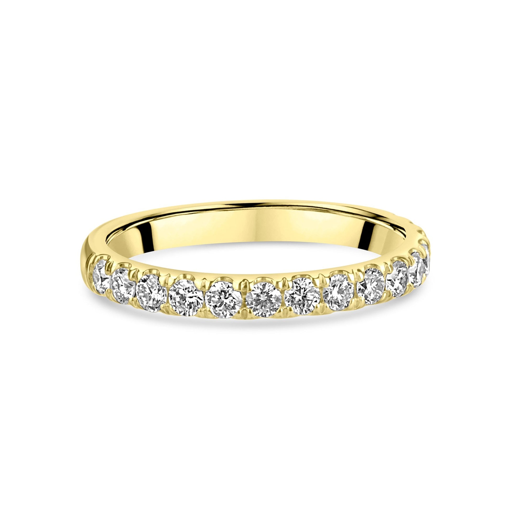 18ct Yellow Gold 2.5mm Wide Natural Diamond Band Ring