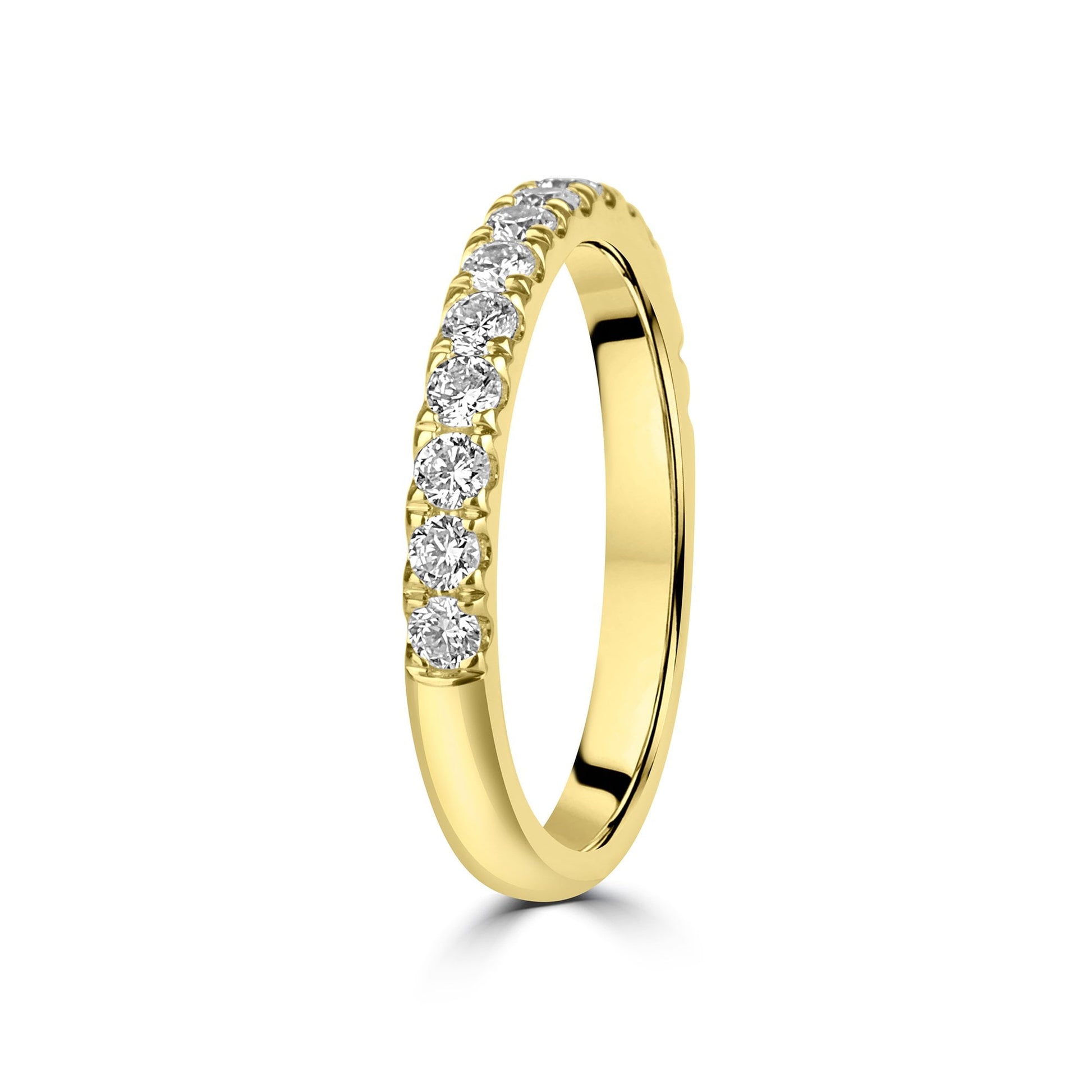 18ct Yellow Gold 2.5mm Wide Natural Diamond Band Ring