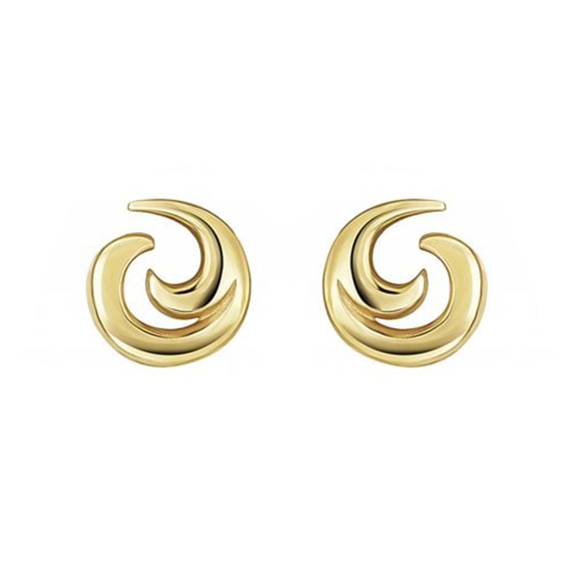 9ct Yellow Gold 'Waves' Stud Earrings