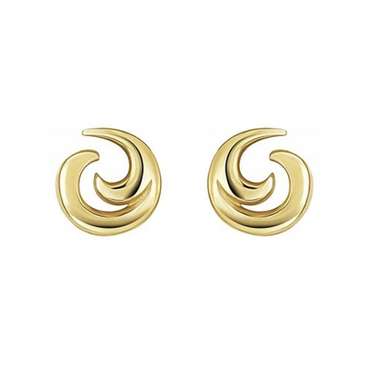 18ct Yellow Gold 'Waves' Stud Earring
