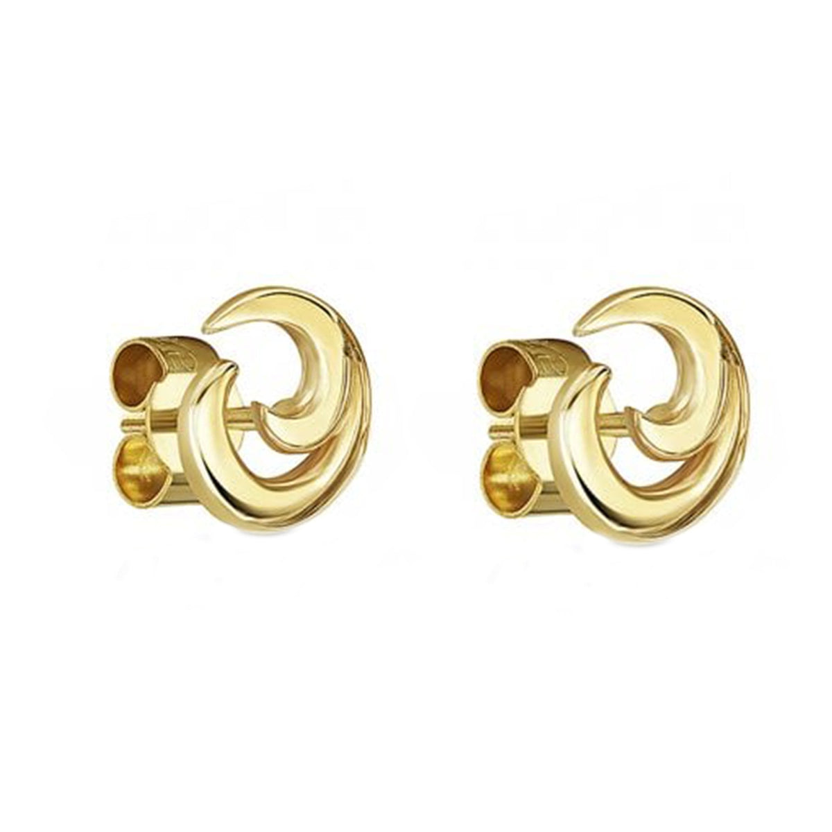 18ct Yellow Gold 'Waves' Stud Earring