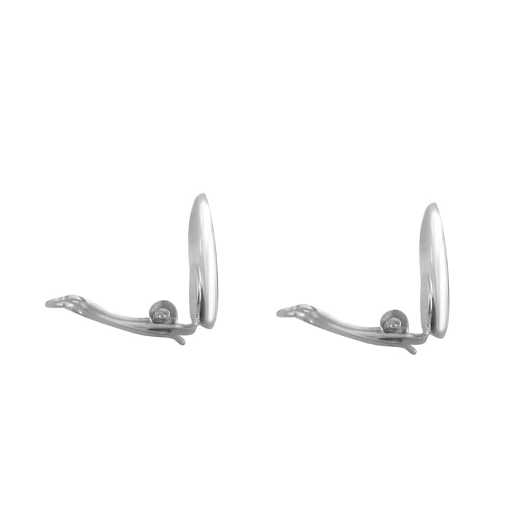Silver Clip On Oval Blue John Earrings
