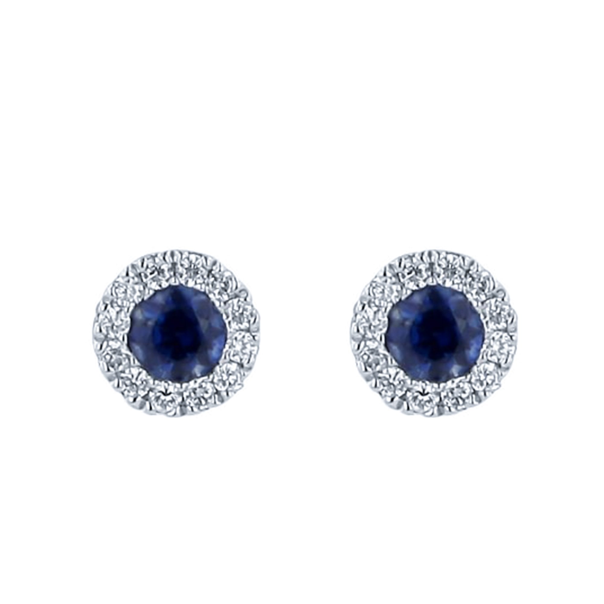 18ct Gold Sapphire and Diamond Cluster Earrings