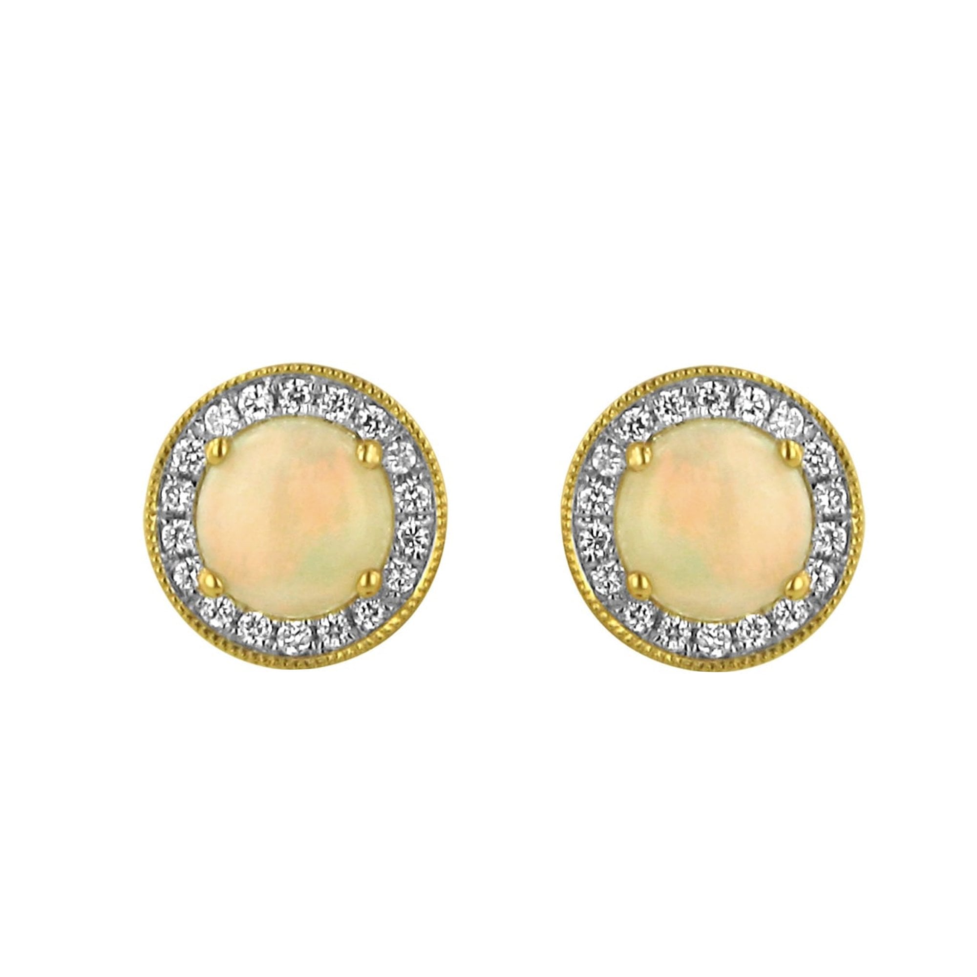 18ct Gold Opal and Diamond Earrrings