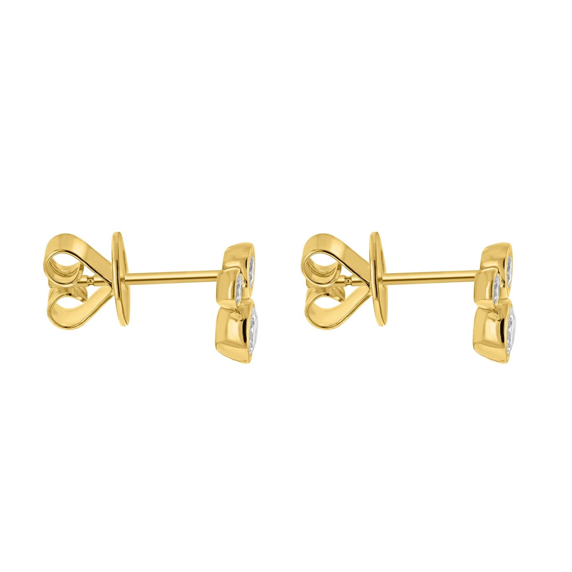 18ct Yellow Gold Bubble Style RBC Diamond Earrings