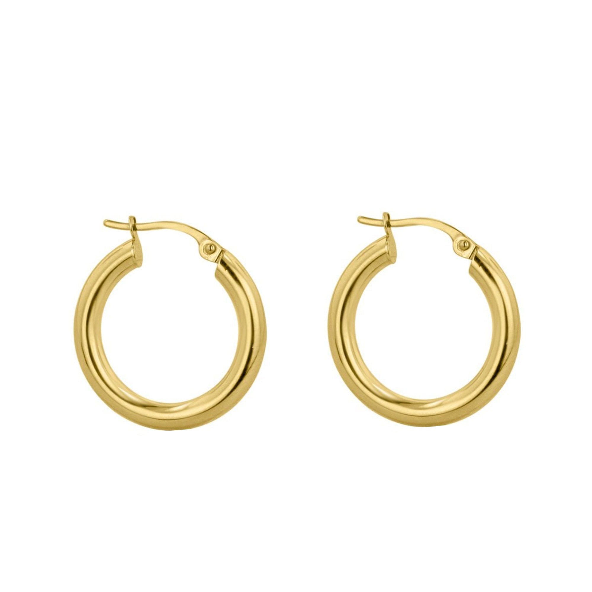 9ct Yellow Gold Round Hoop Earrings