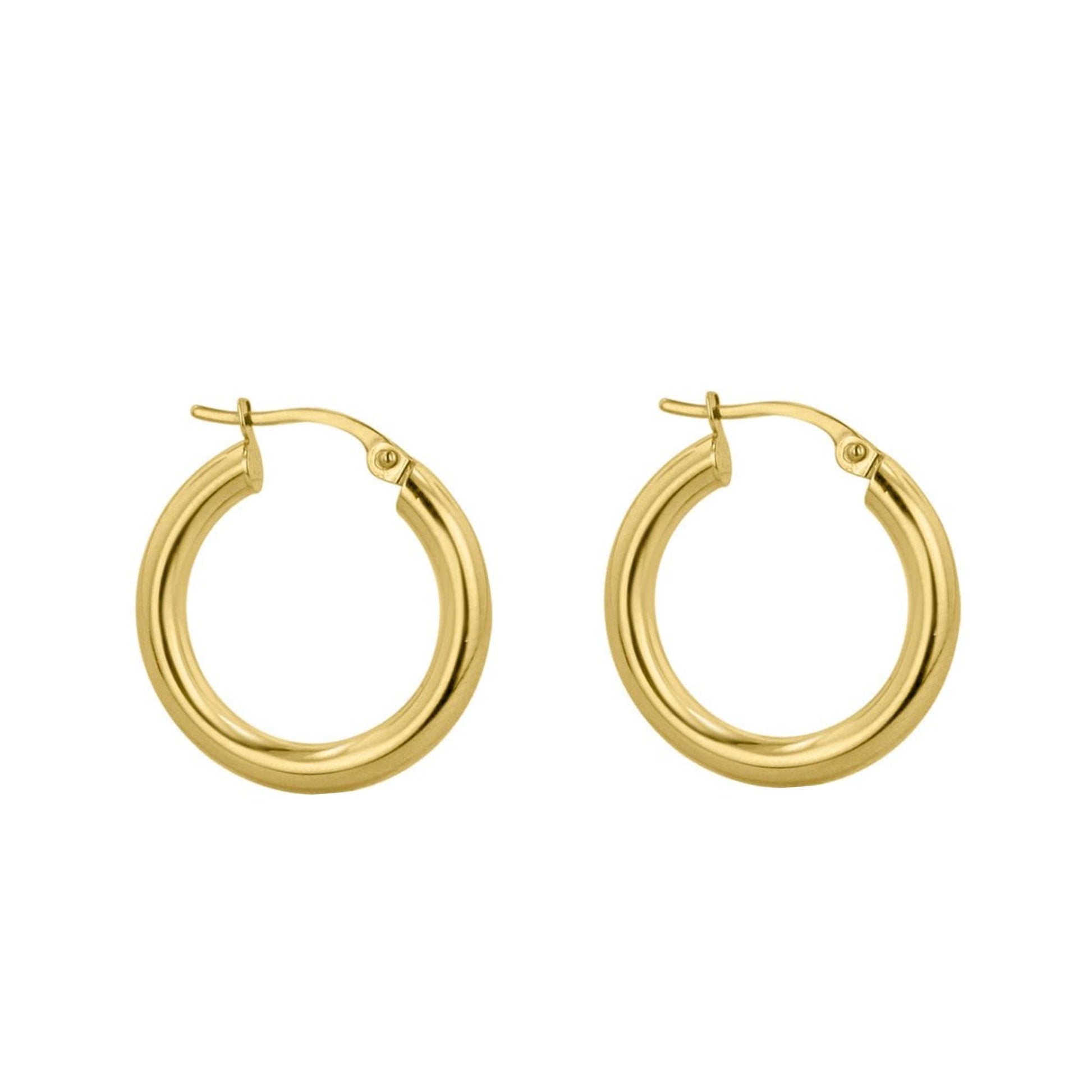 9ct Yellow Gold Round Hoop Earrings