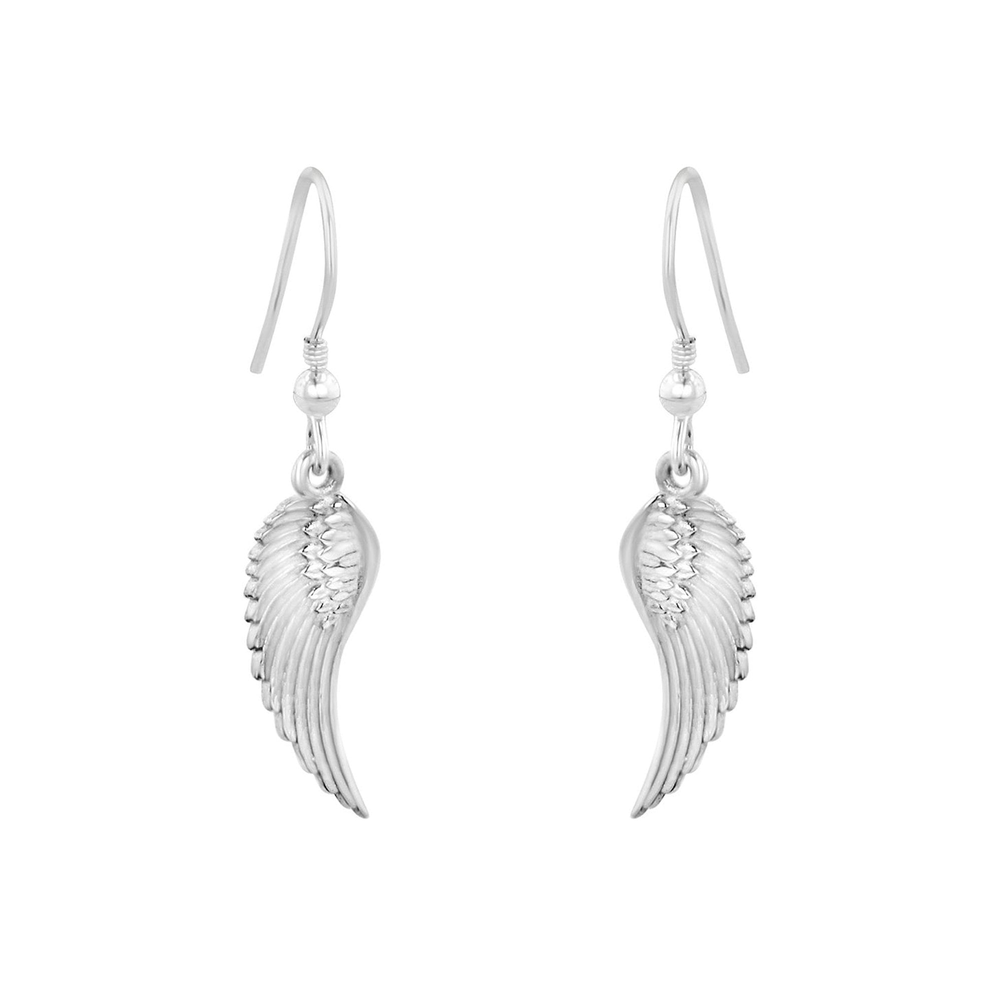 Sterling Silver Feather Drop Earrings
