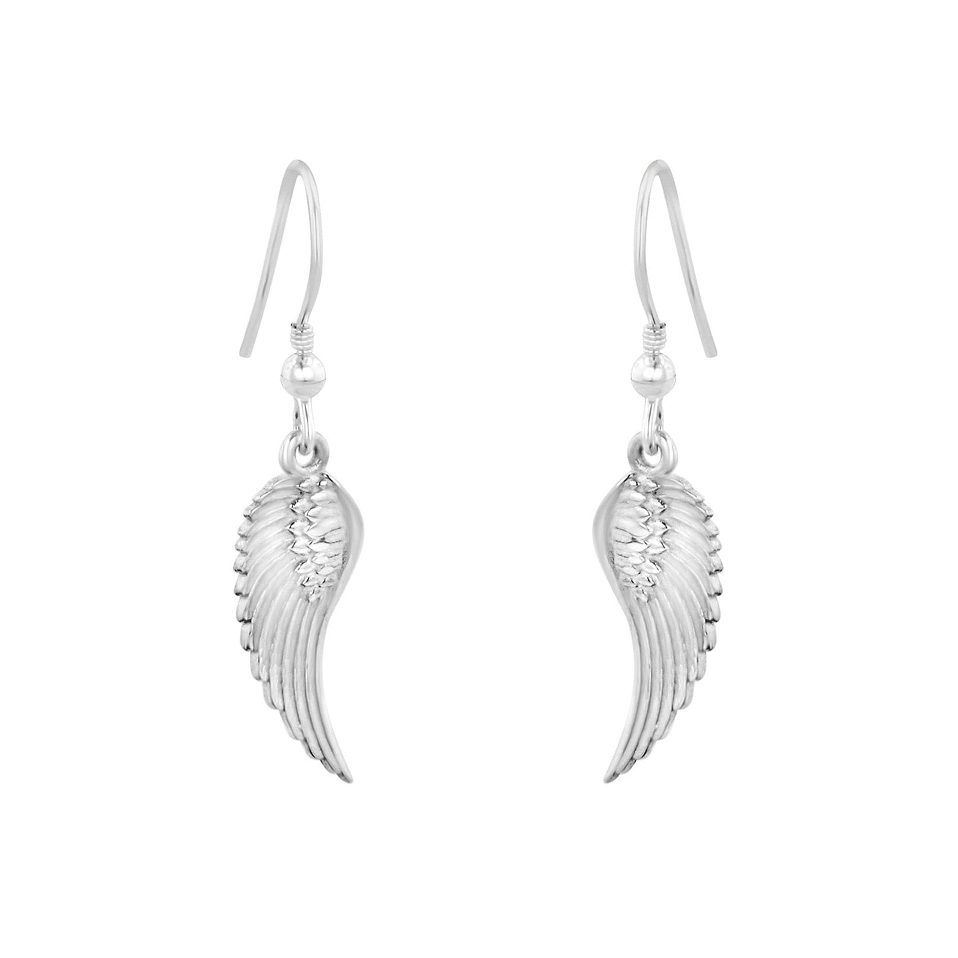 Sterling Silver Feather Drop Earrings