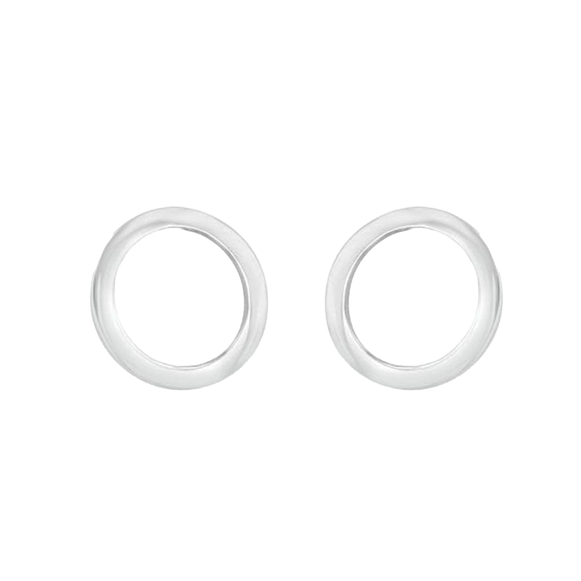 Sterling Silver Circle Stud Earrings