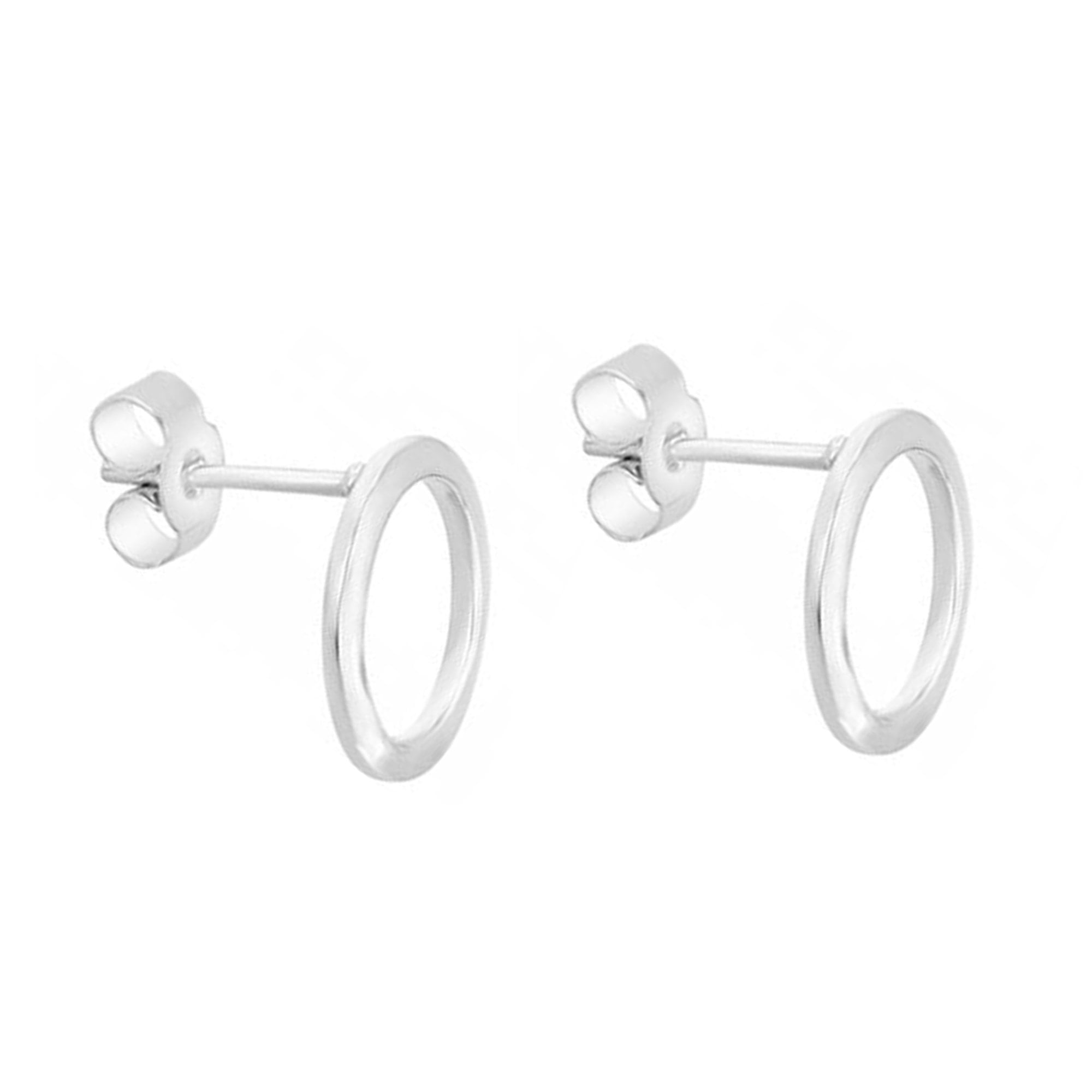 Sterling Silver Circle Stud Earrings
