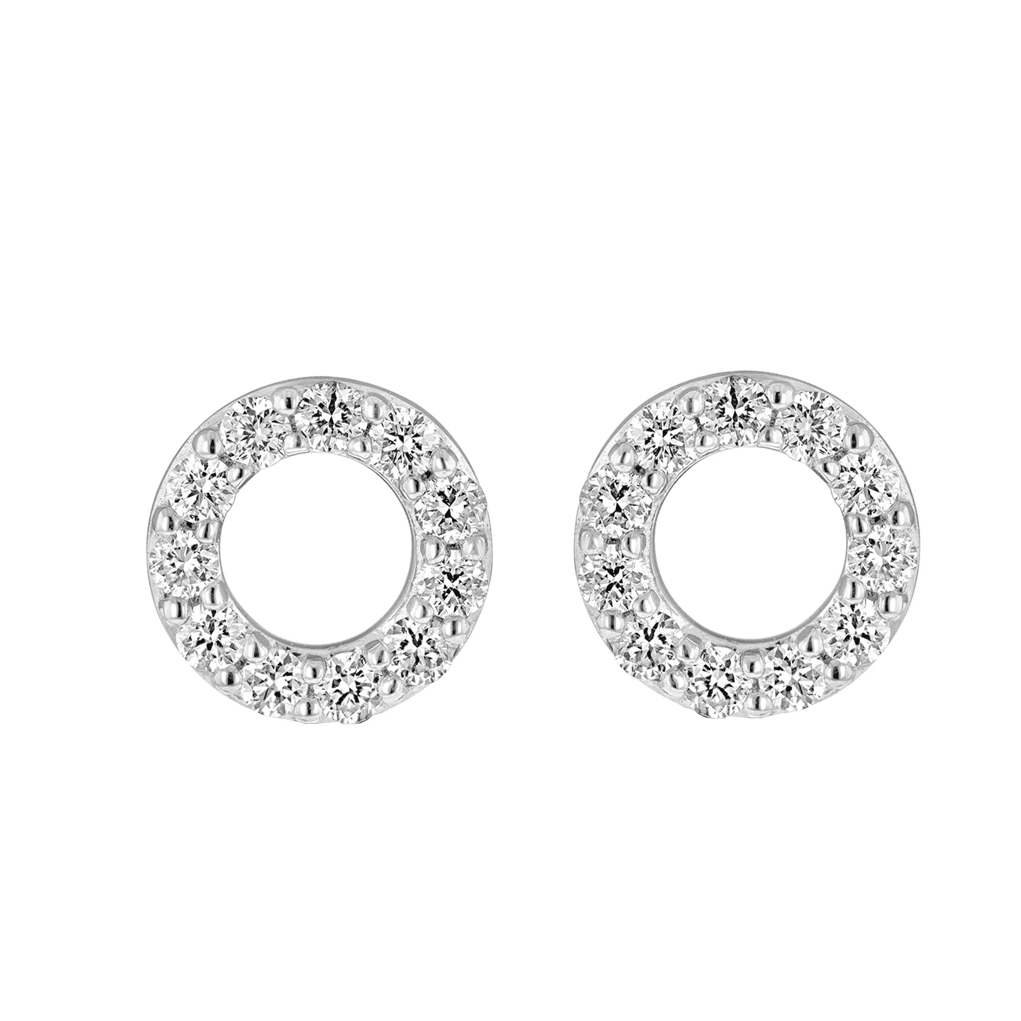 18ct White Gold and RBC Diamond Doughnut Shaped Earrings