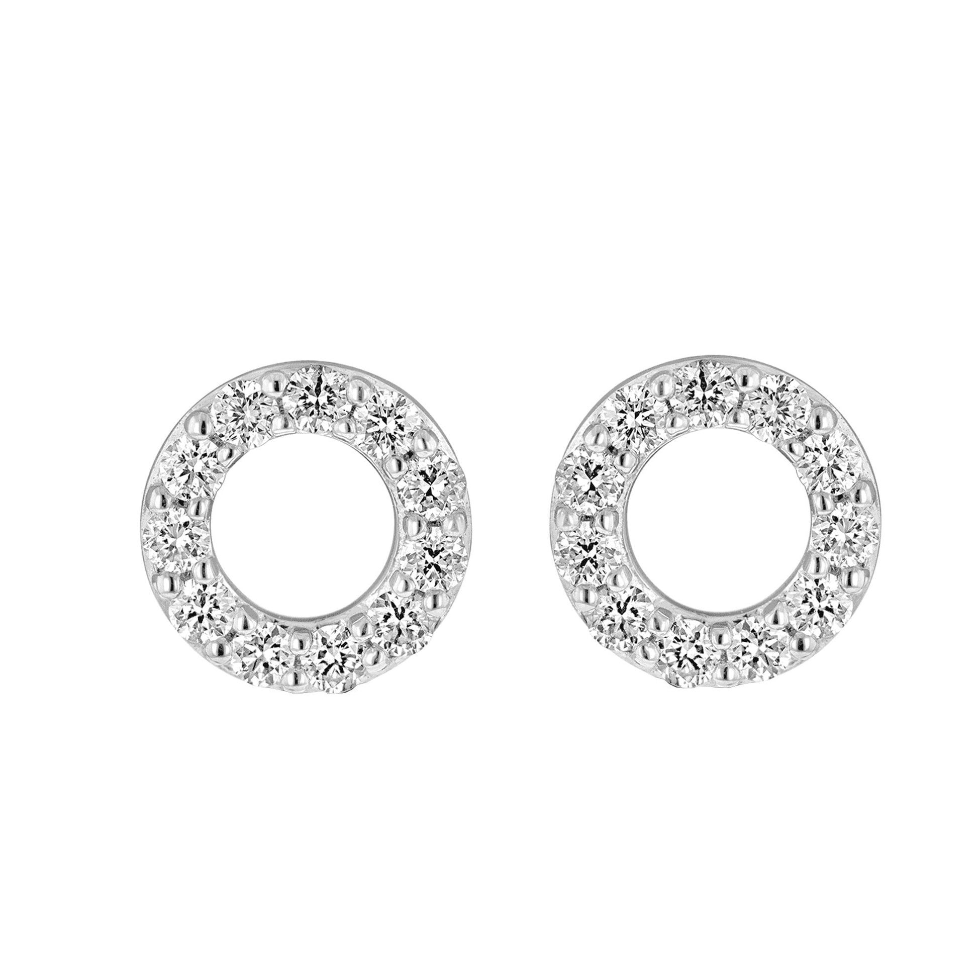 18ct White Gold and RBC Diamond Doughnut Shaped Earrings