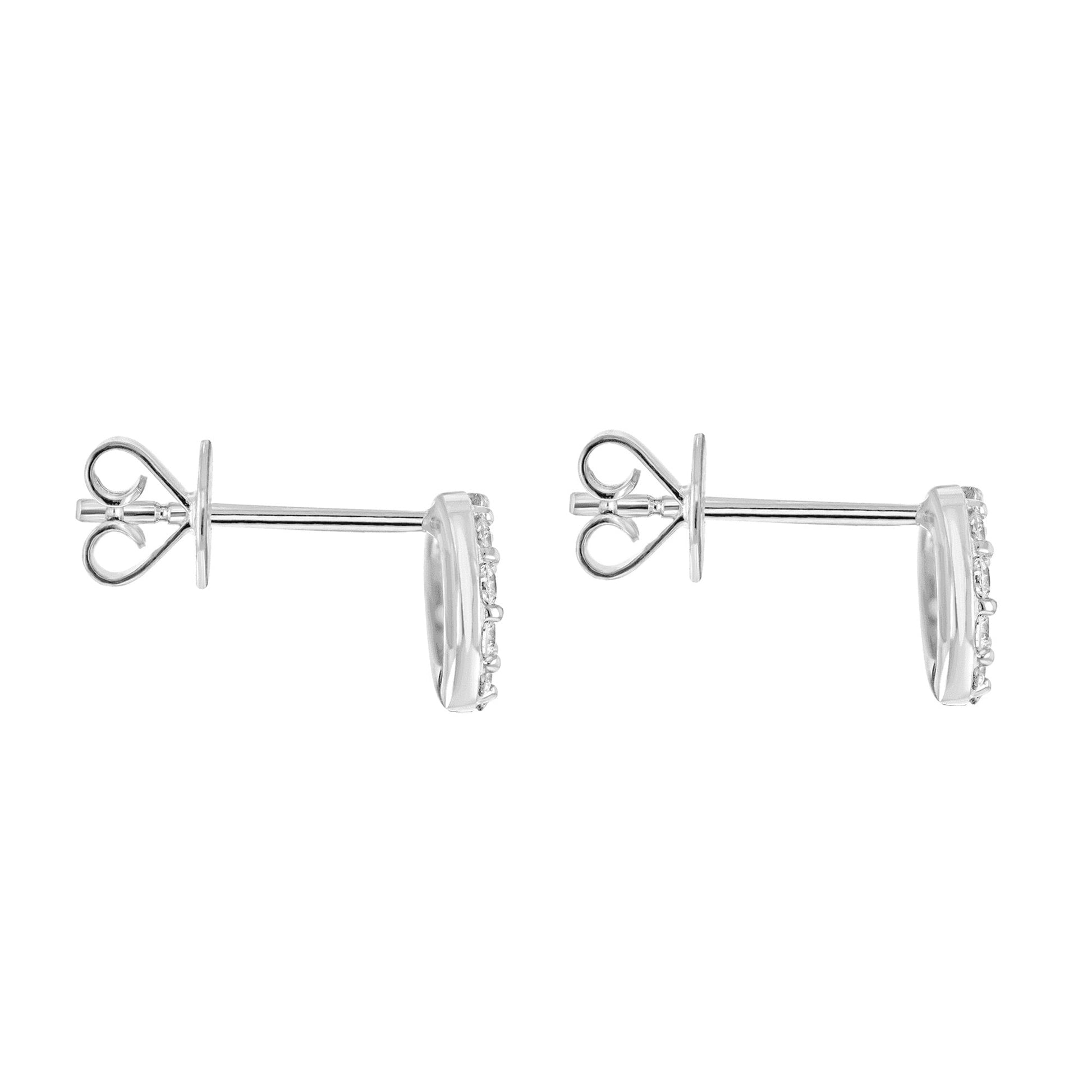 18ct White Gold and RBC Diamond Doughnut Shaped Earrings
