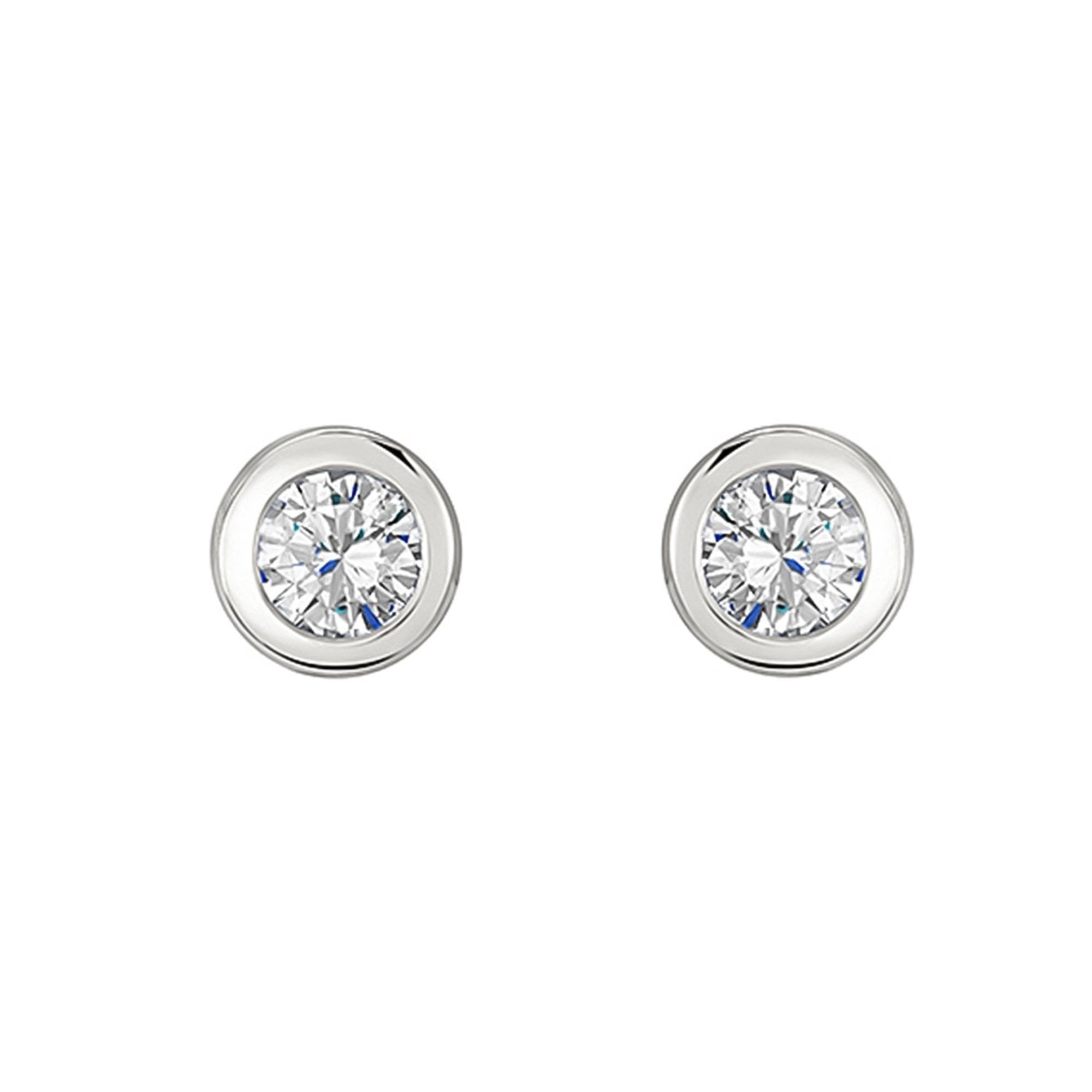 9ct White Gold 0.25ct Round Diamond 'Donut' Stud Earrings