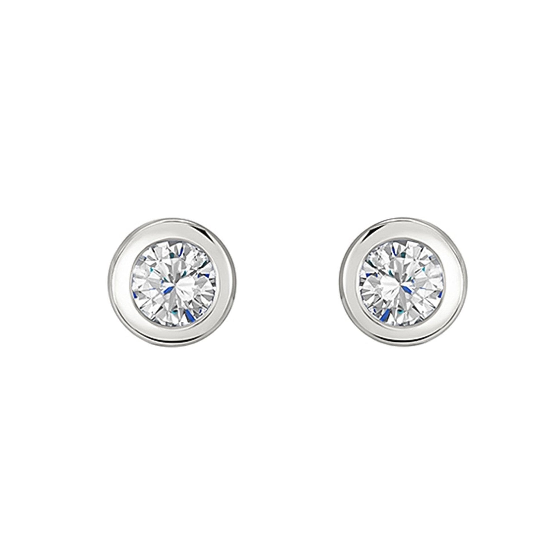 9ct White Gold 0.25ct Round Diamond 'Donut' Stud Earrings