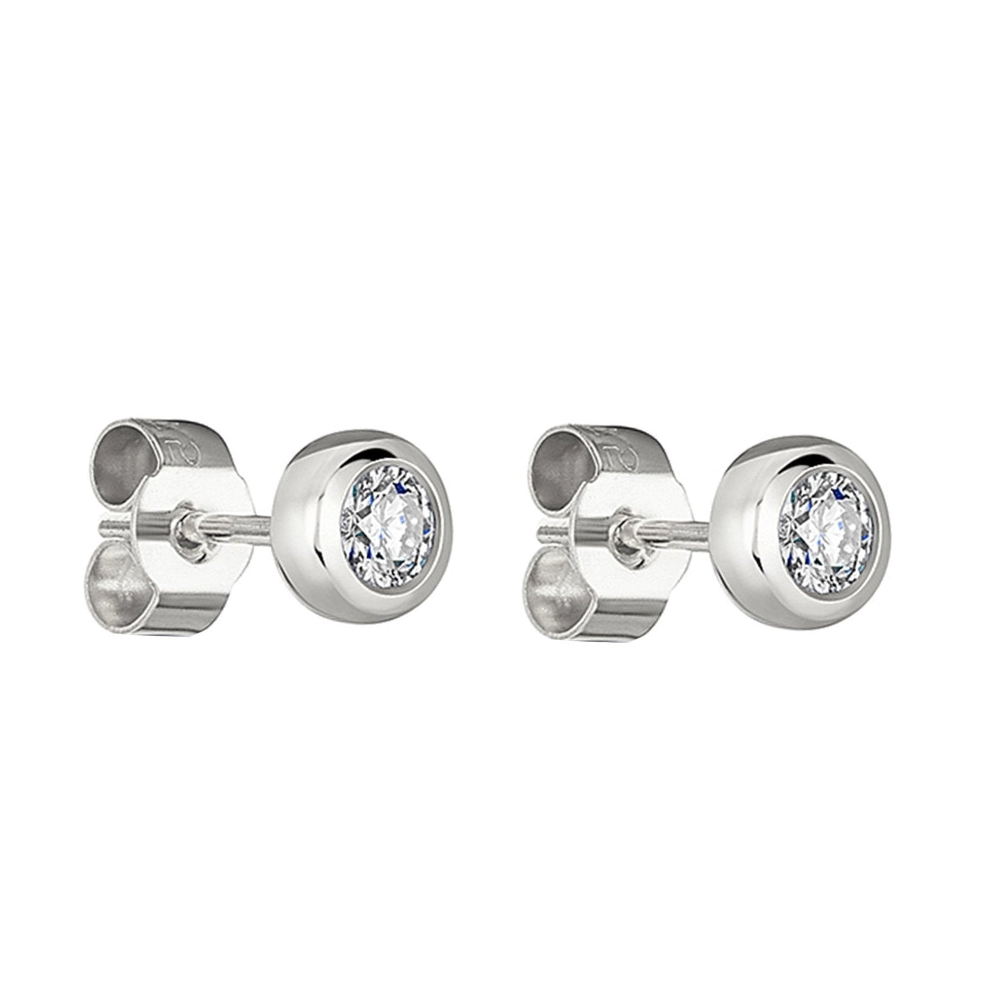 9ct White Gold 0.25ct Round Diamond 'Donut' Stud Earrings