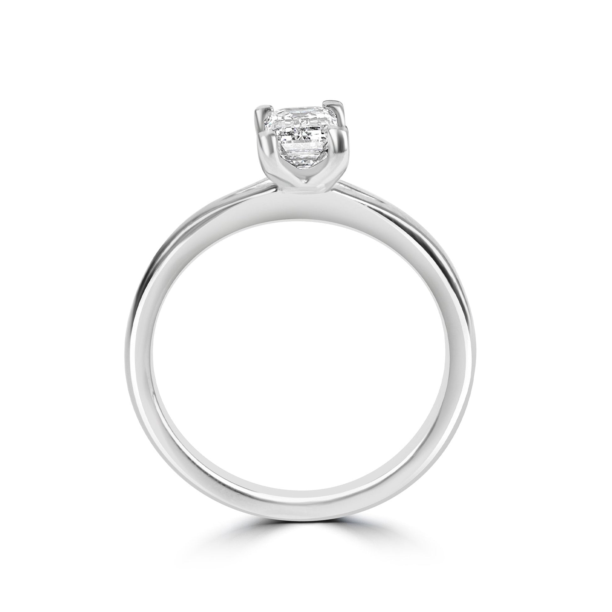 Emerald Cut Diamond Solitaire Engagement Pre-Owned Ring