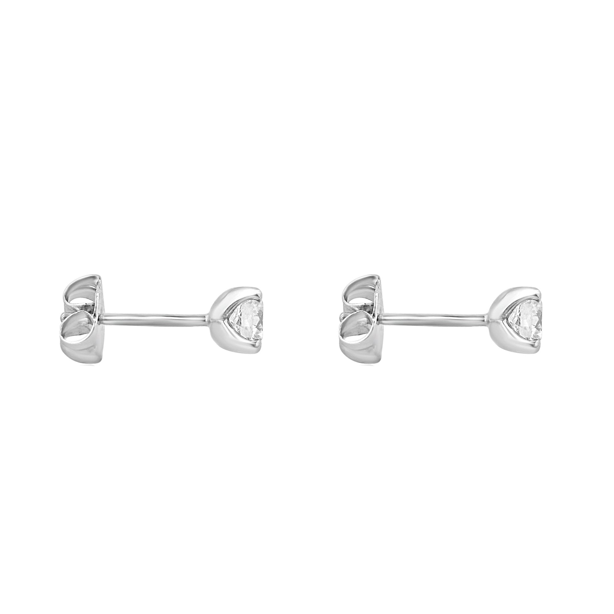 18ct White gold 0.93ct Round Diamond Stud Earrings EWT324