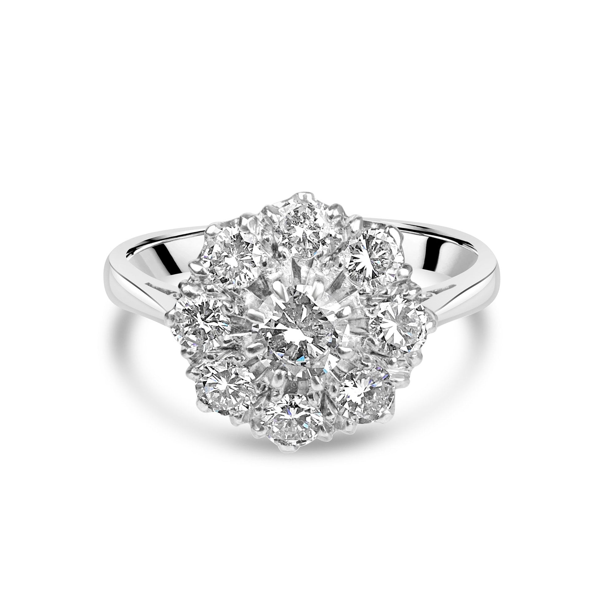 18ct White Gold Diamond Cluster Ring