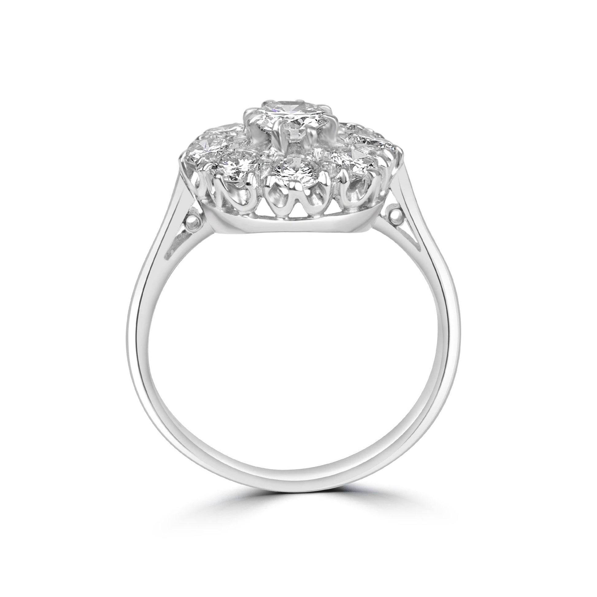 18ct White Gold Diamond Cluster Ring