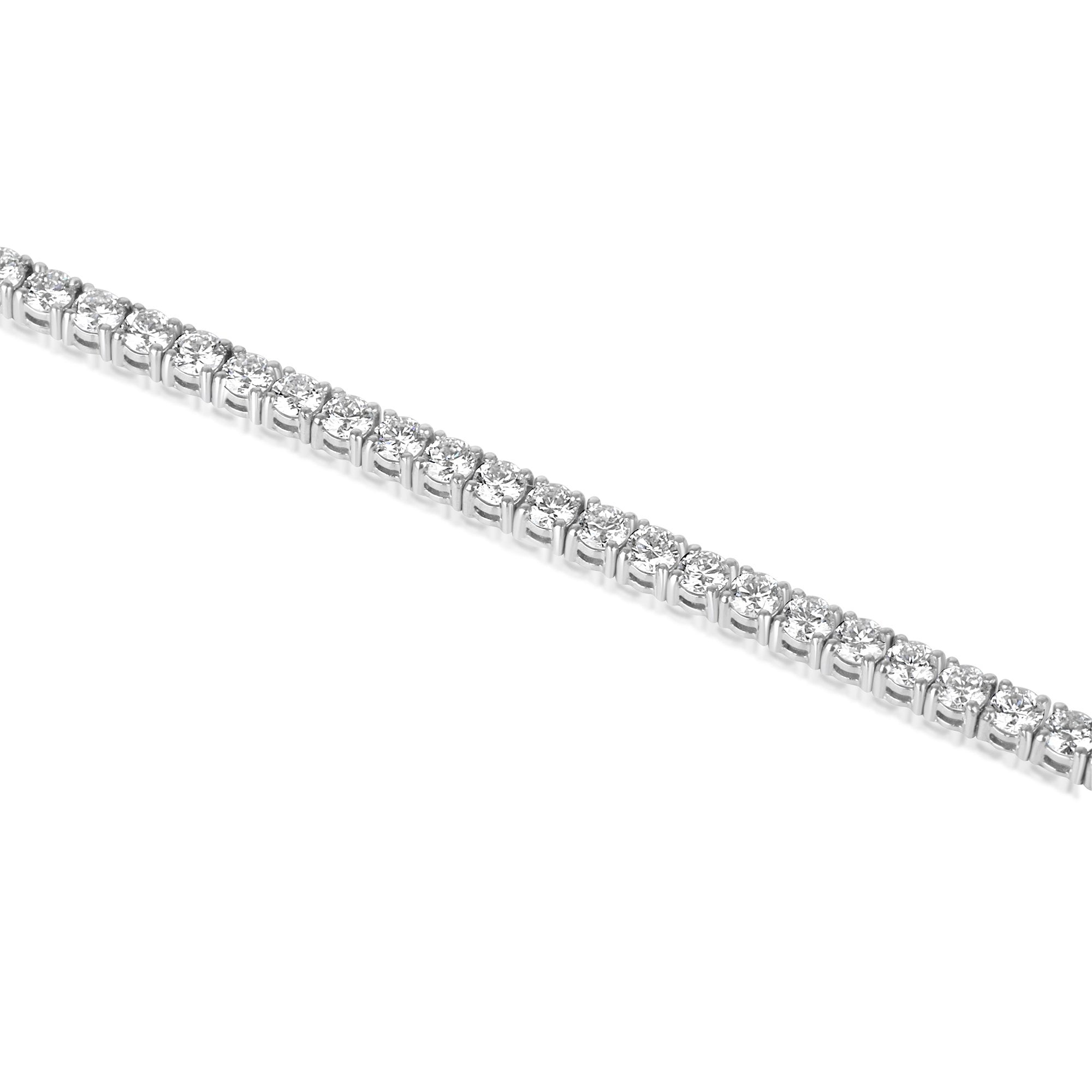 Platinum 4.10ct Round Brilliant Cut Lab Grown Diamond Line Bracelet