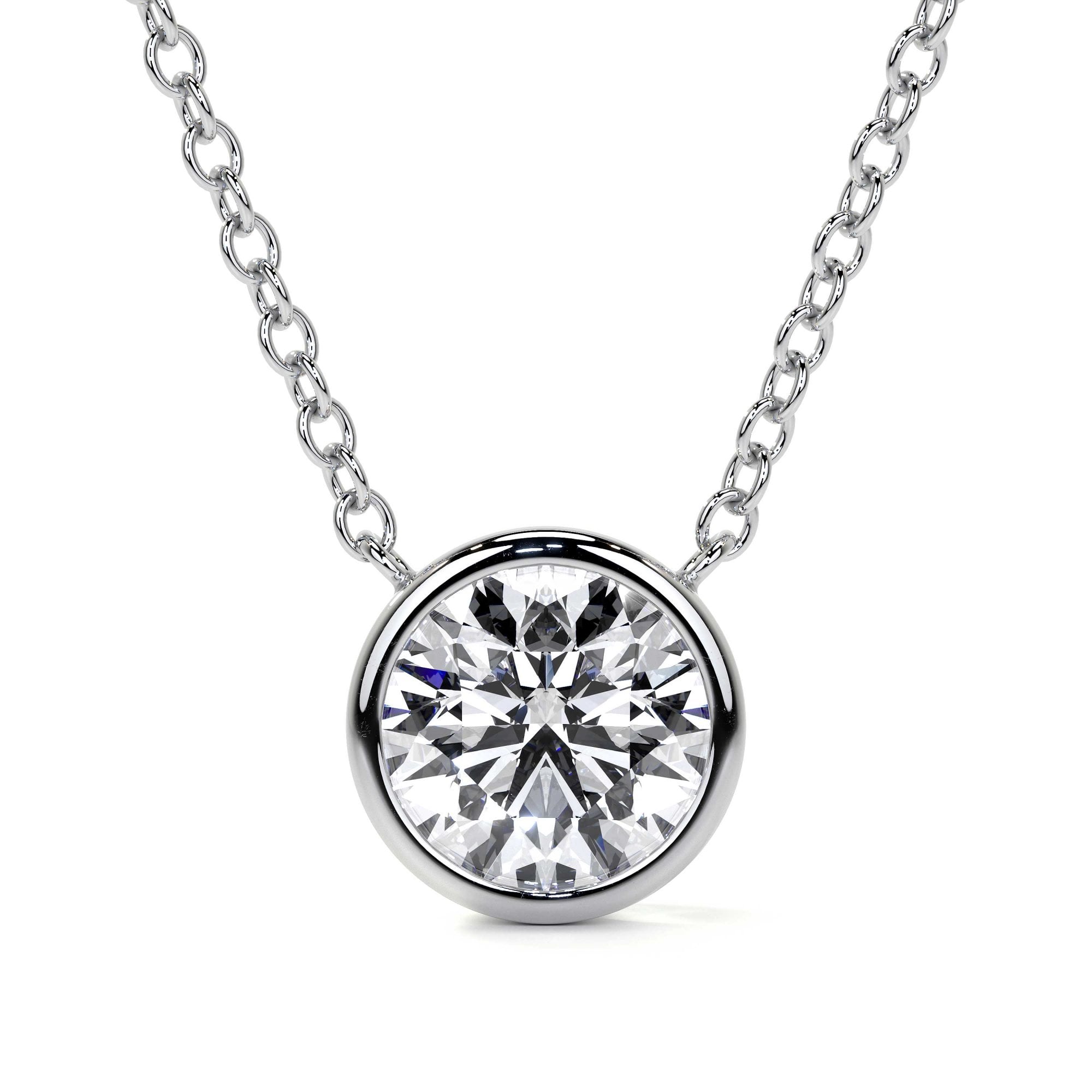 18ct White Gold 1ct Round Brilliant Lab Grown Diamond 'Victoria' Necklace