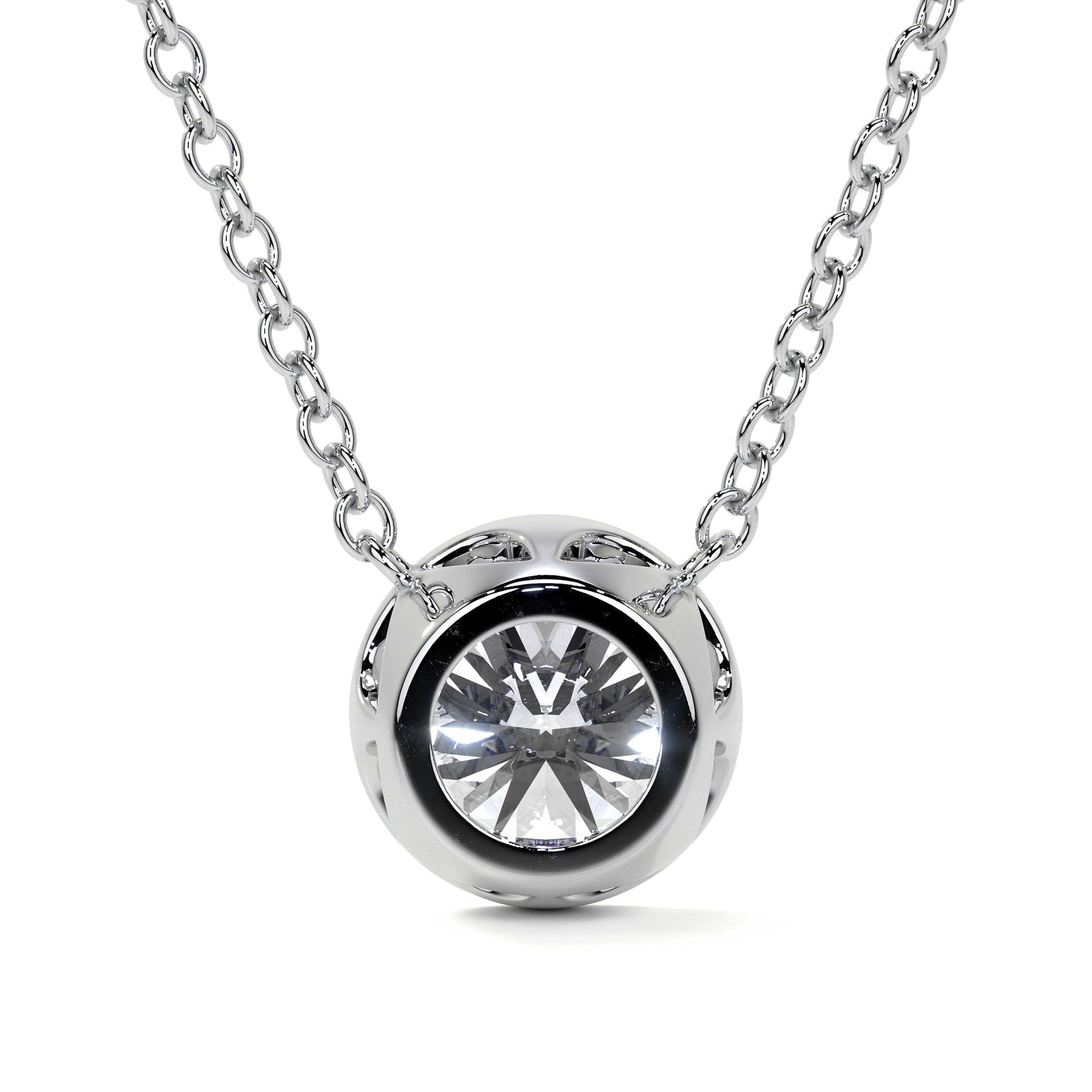 18ct White Gold 1ct Round Brilliant Lab Grown Diamond 'Victoria' Necklace
