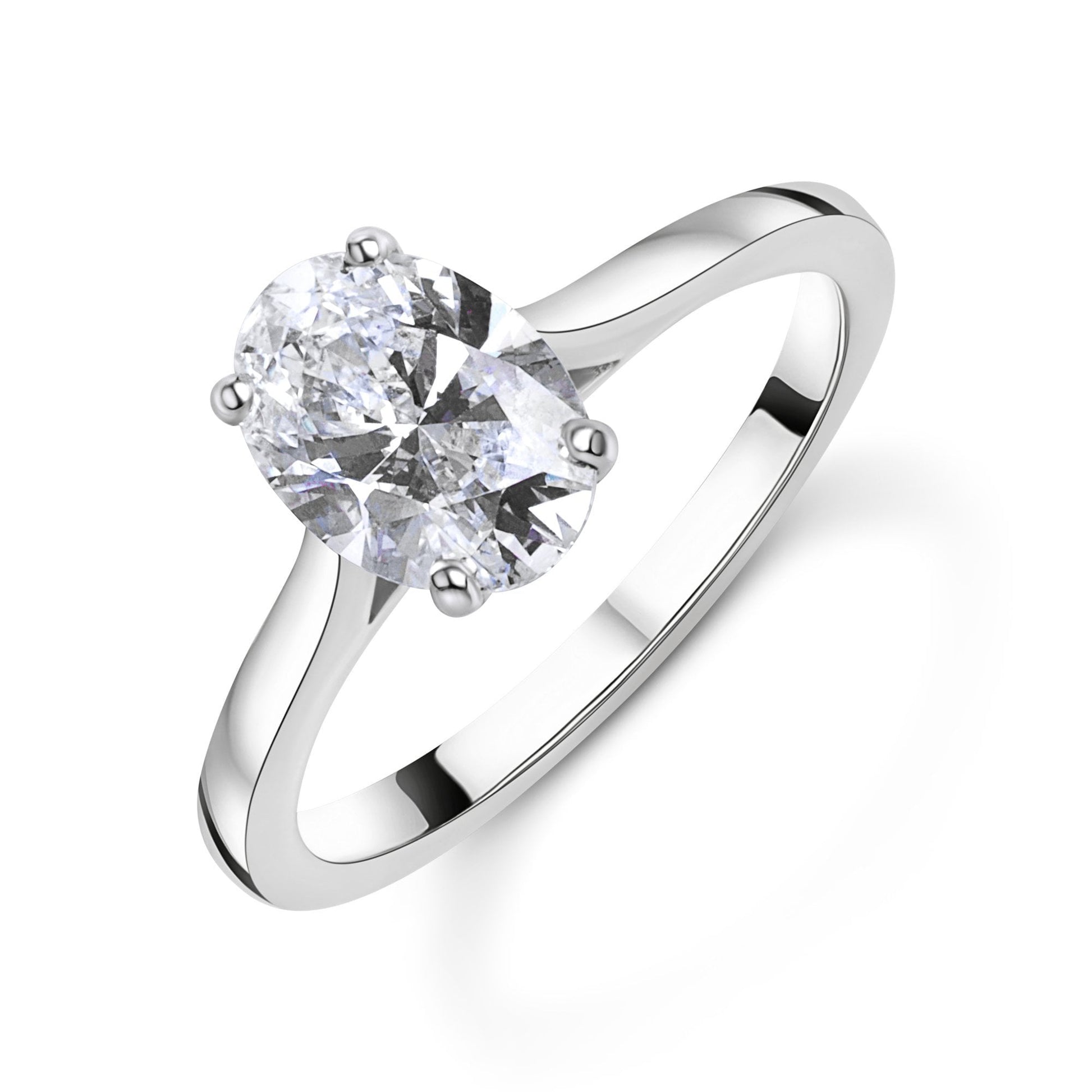 Platinum 1.50ct Oval Lab Grown Diamond 'Elizabeth' Solitaire Ring