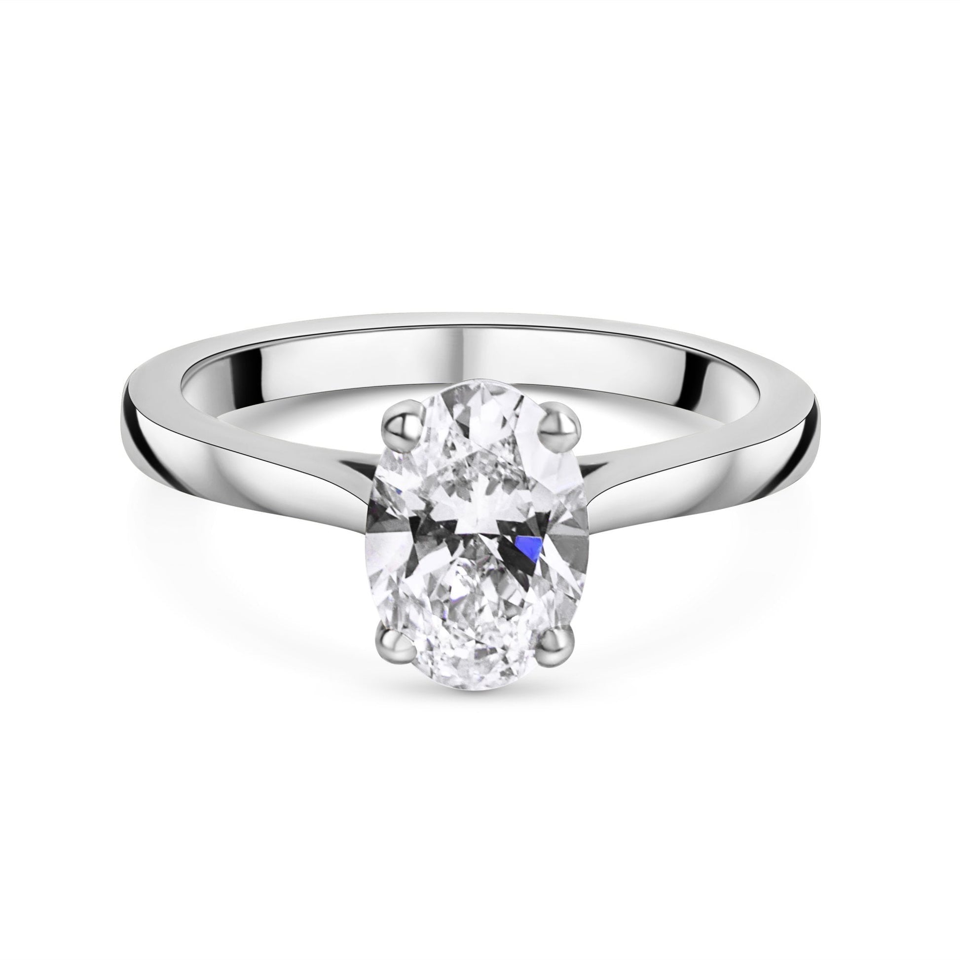 Platinum 1.50ct Oval Lab Grown Diamond 'Elizabeth' Solitaire Ring