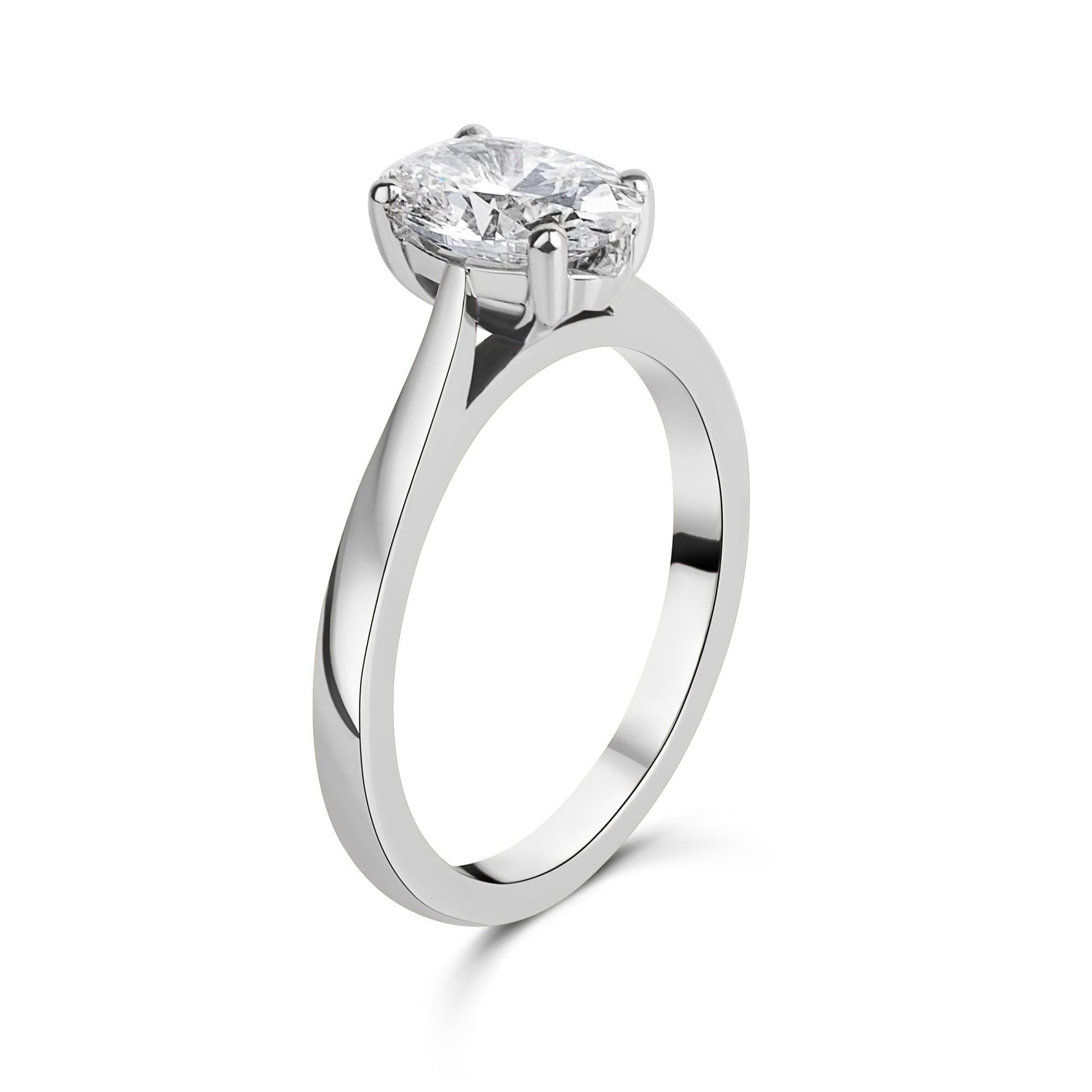 Platinum 1.50ct Oval Lab Grown Diamond 'Elizabeth' Solitaire Ring