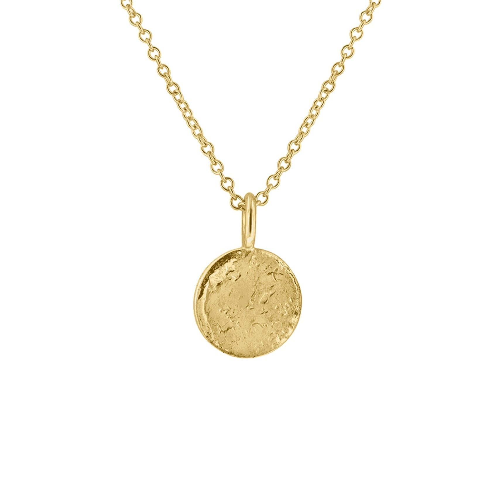 9ct Yellow Gold 'Lunar' Disc Pendant and Chain