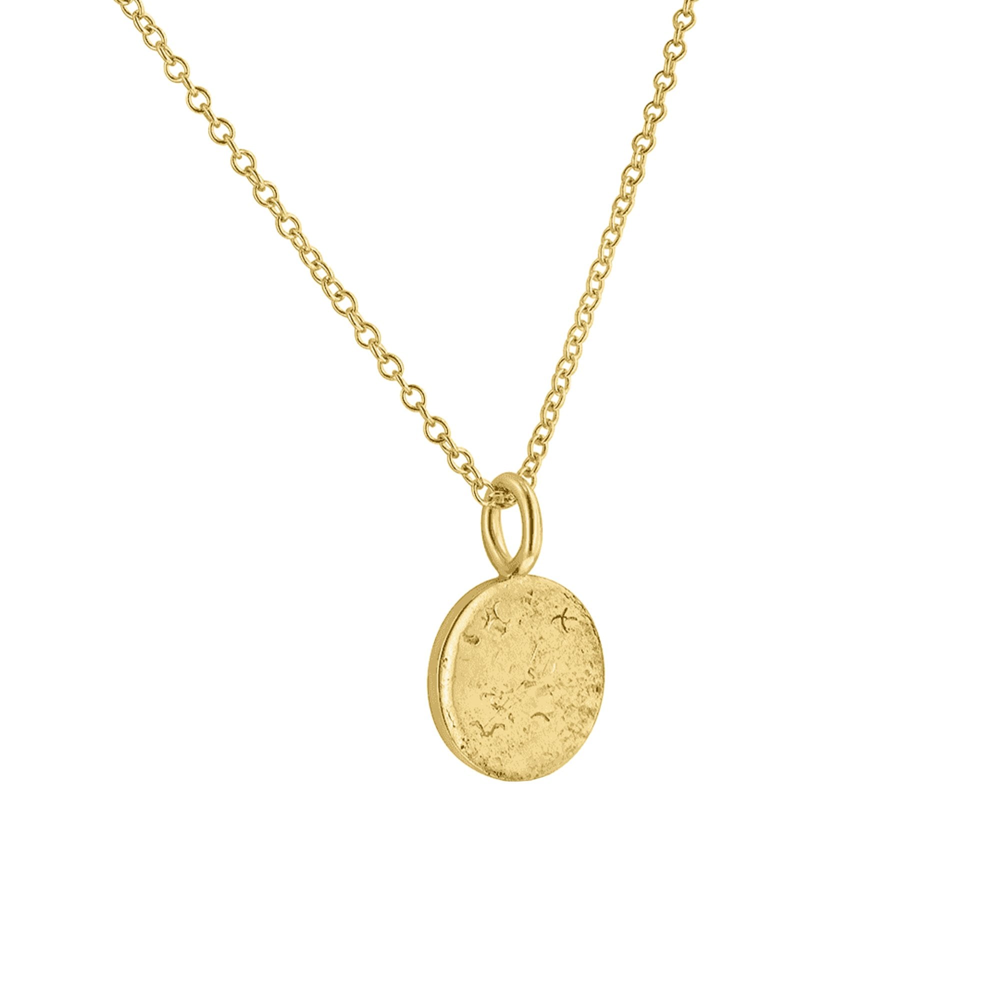 9ct Yellow Gold 'Lunar' Disc Pendant and Chain