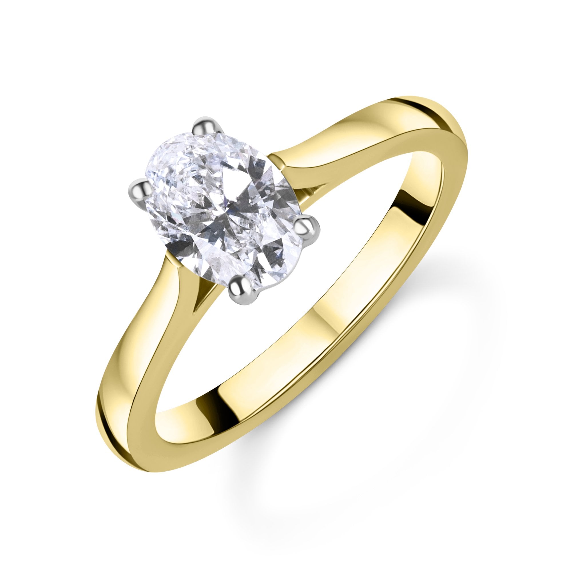 18ct Yellow Gold 1.64ct Oval Lab Grown Diamond Ring