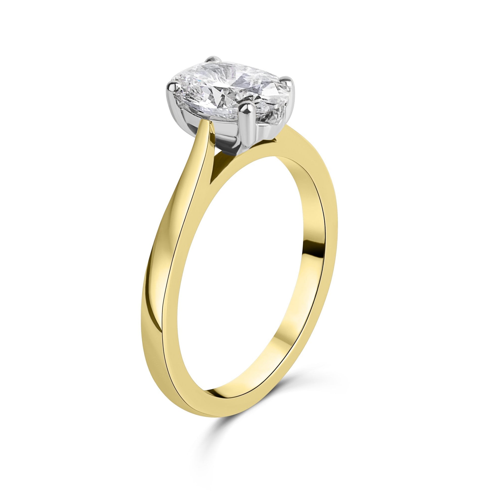 18ct Yellow Gold 1.64ct Oval Lab Grown Diamond Ring