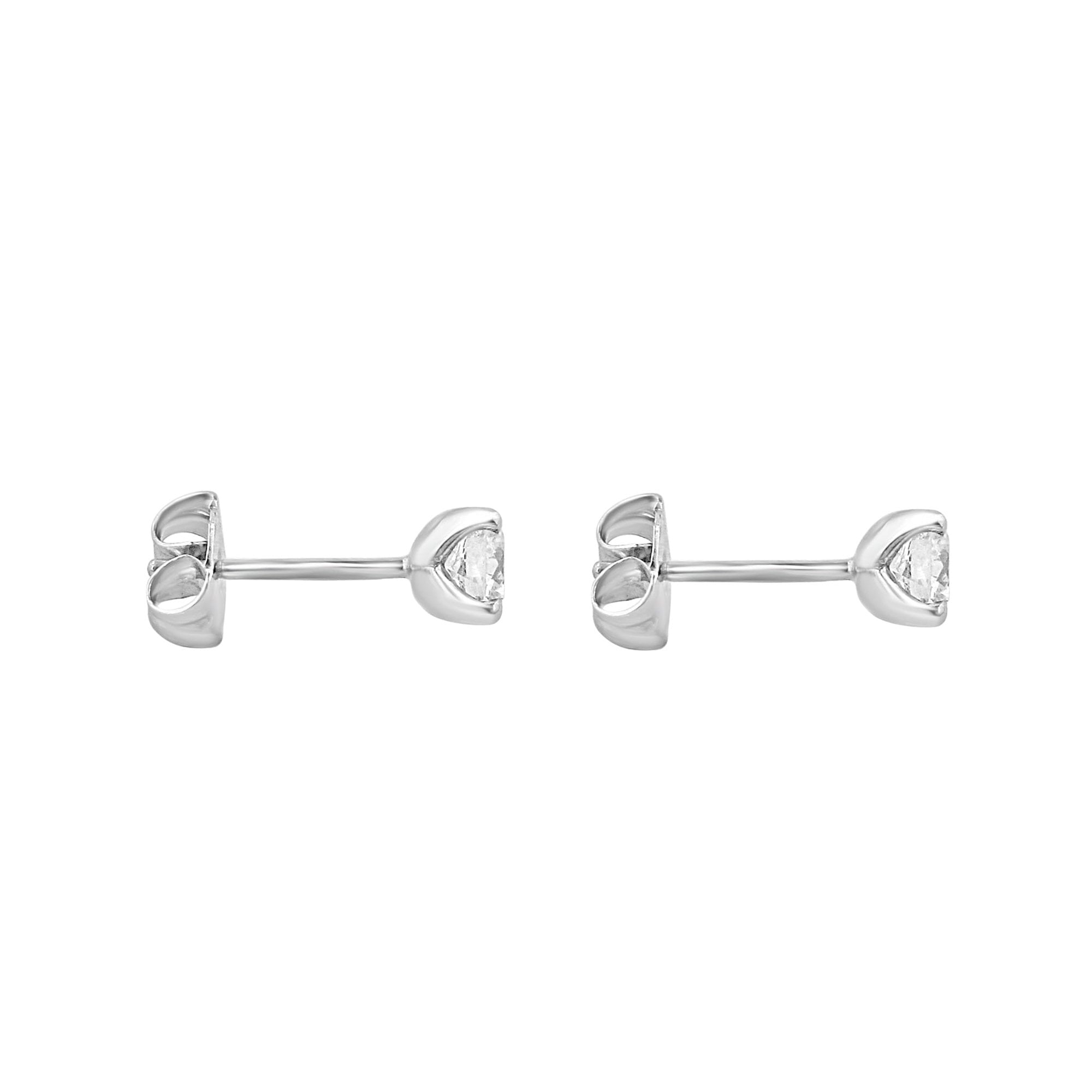 Platinum 0.94ct Round Diamond Stud Earrings